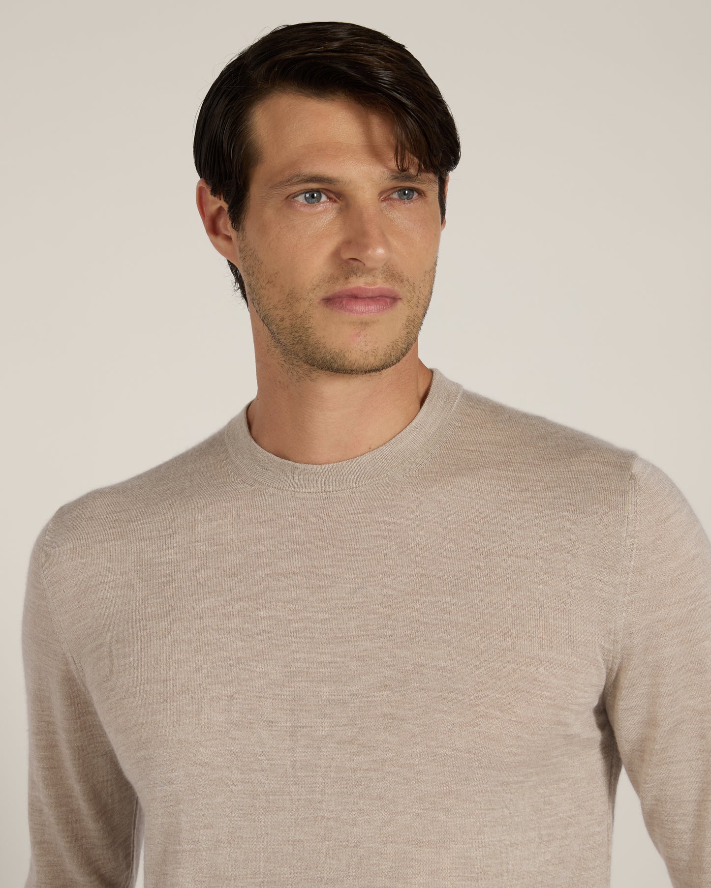 Girocollo slim fit in cashmere e seta