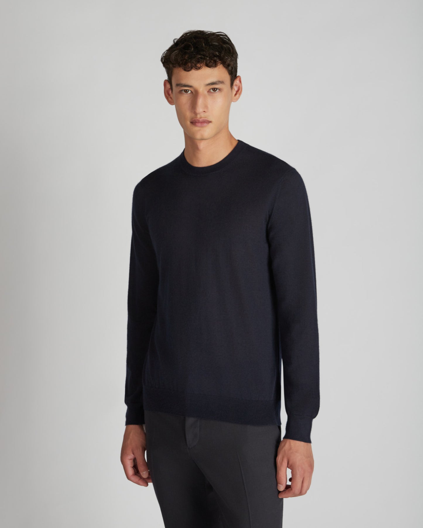 Girocollo slim fit in cashmere e seta