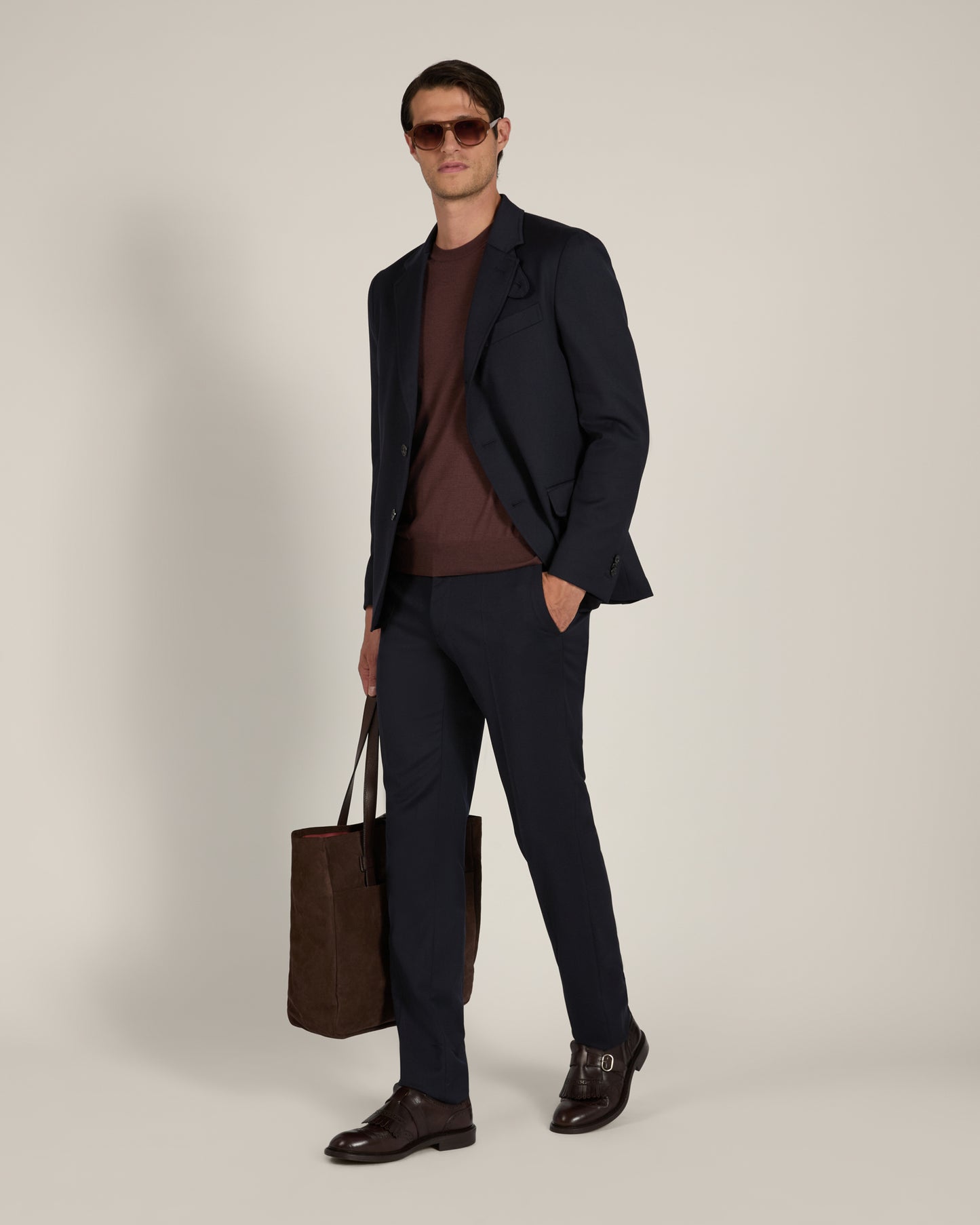 Cashmere and silk slim fit crewneck sweater