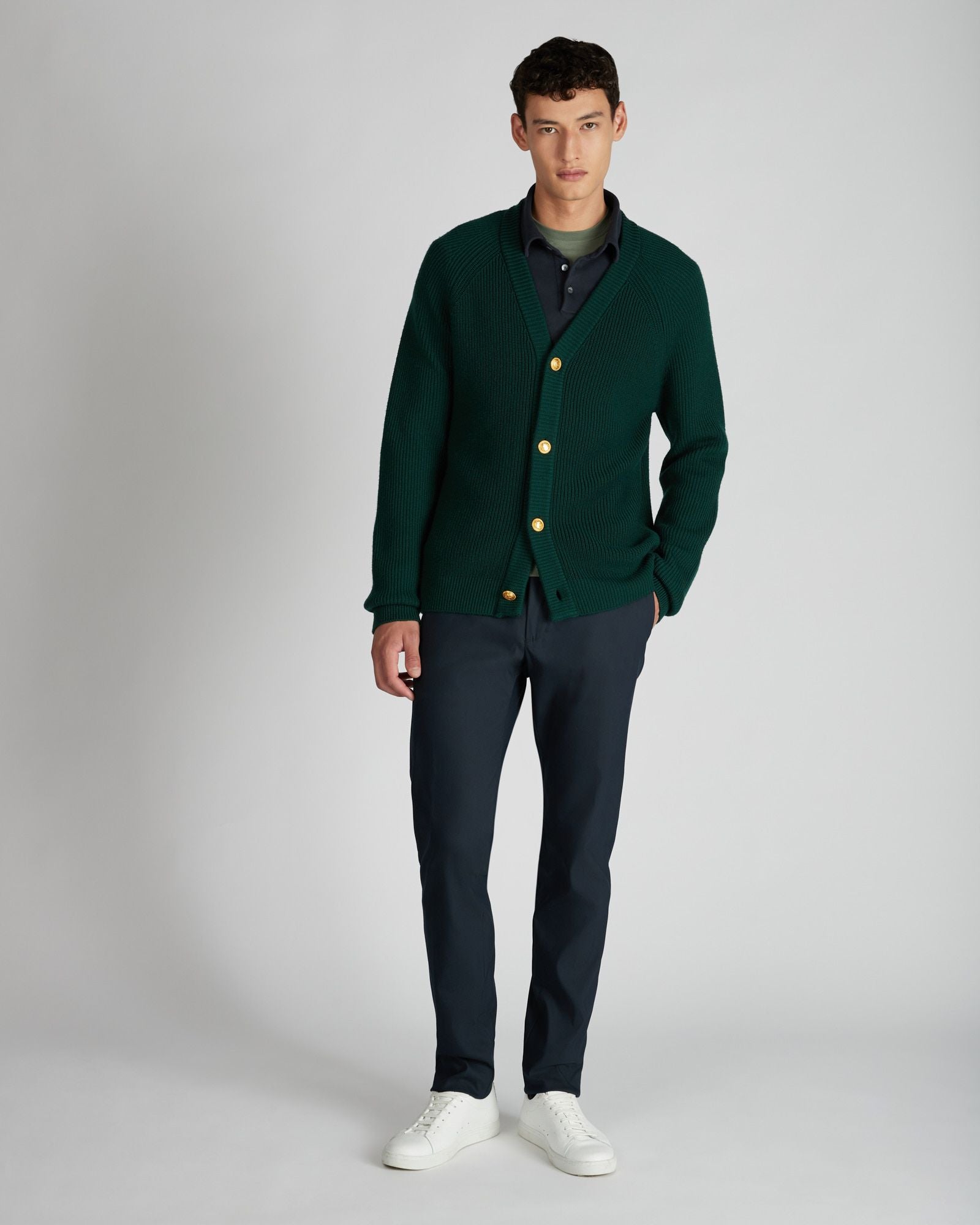 Zanone - Slim fit wool cardigan - bottle green Slowear Zanone - Slim fit wool cardigan - bottle green Slowear