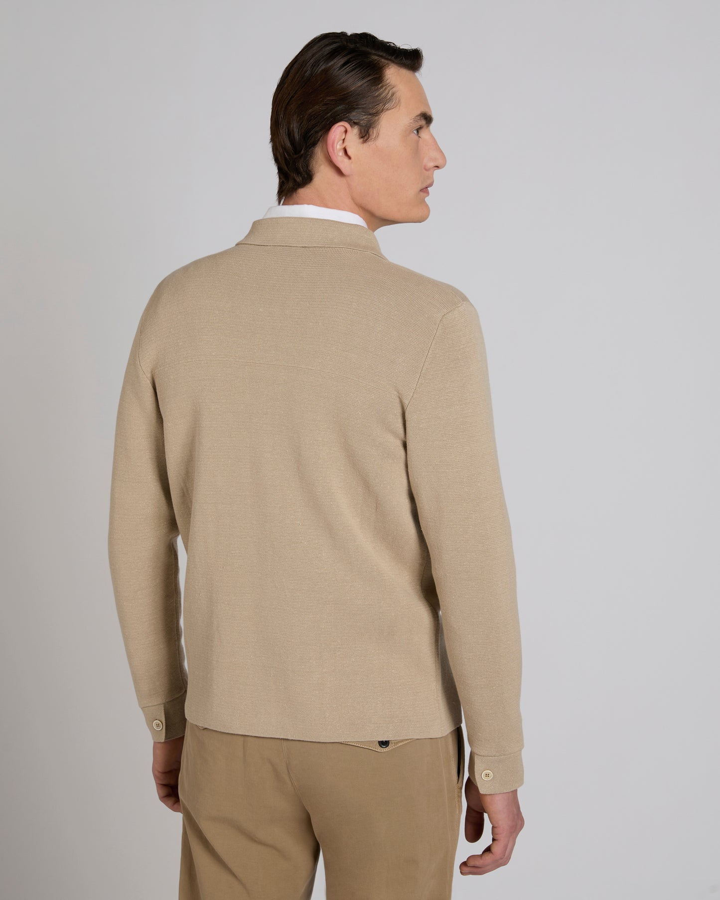 Slim fit linen and cotton jacket