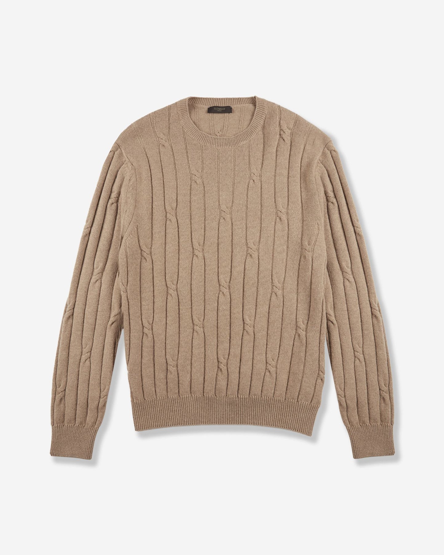 Zanone - Slim fit wool and cashmere crew neck sweater - hazelnut