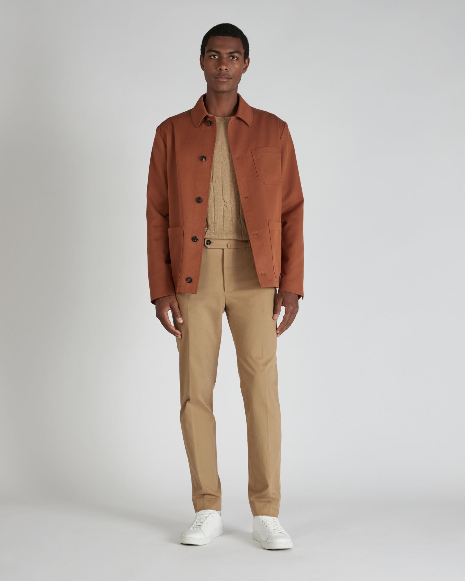 Zanone - Slim fit wool and cashmere crew neck sweater - hazelnut