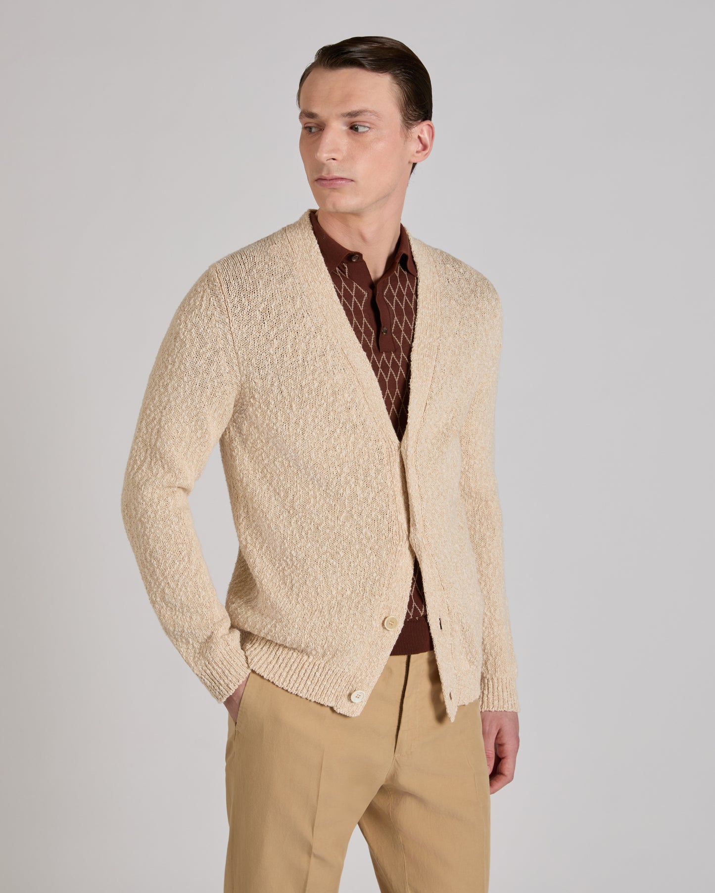 Slim fit cotton cardigan