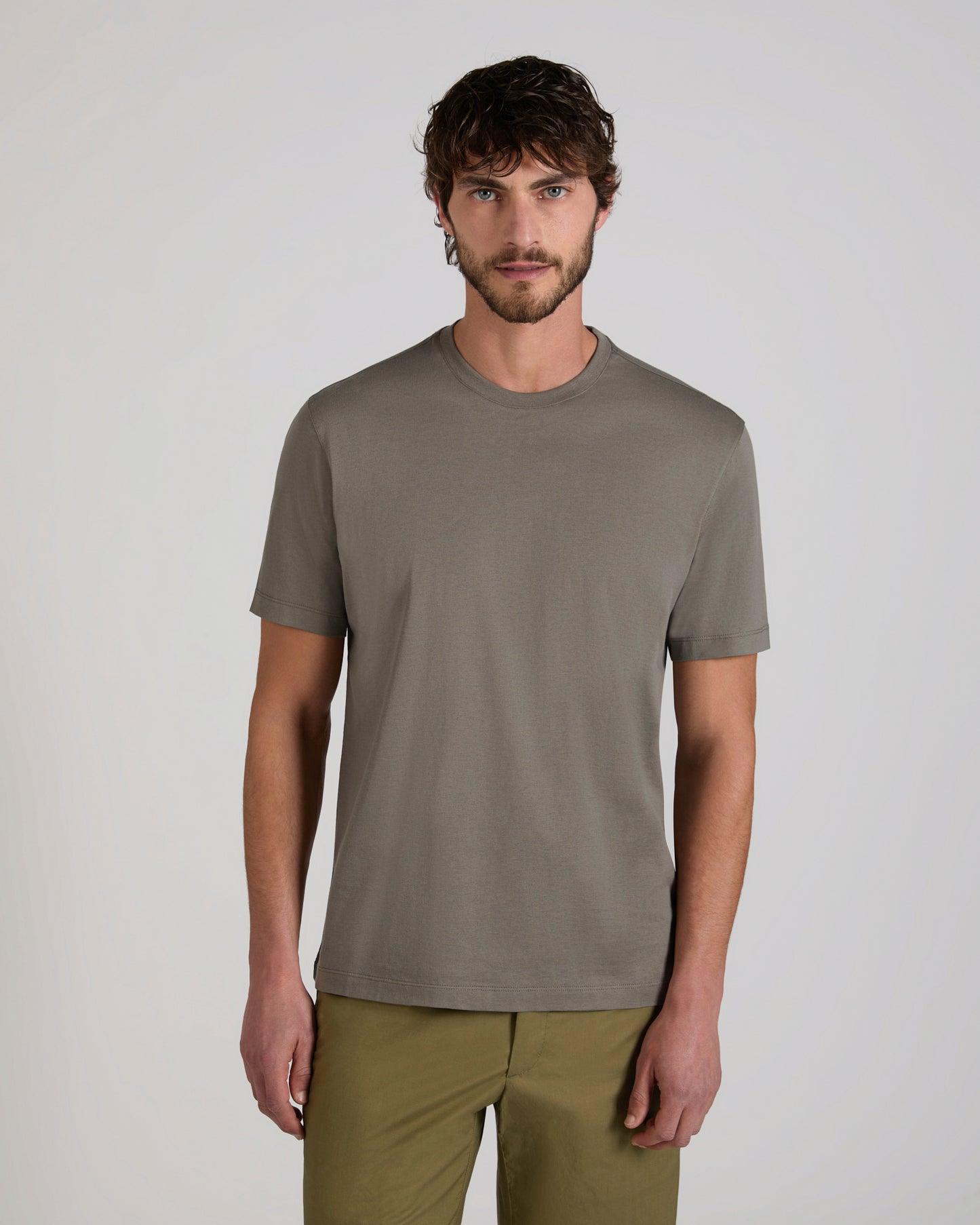 T-shirt slim fit en jersey de coton et soie