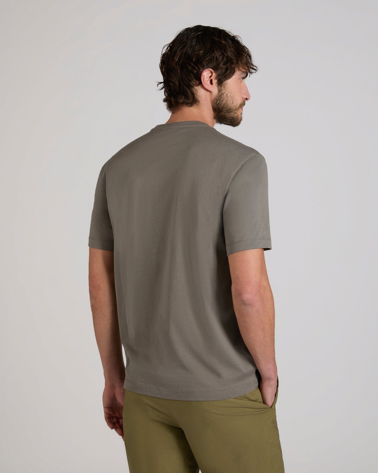 T-shirt slim fit en jersey de coton et soie