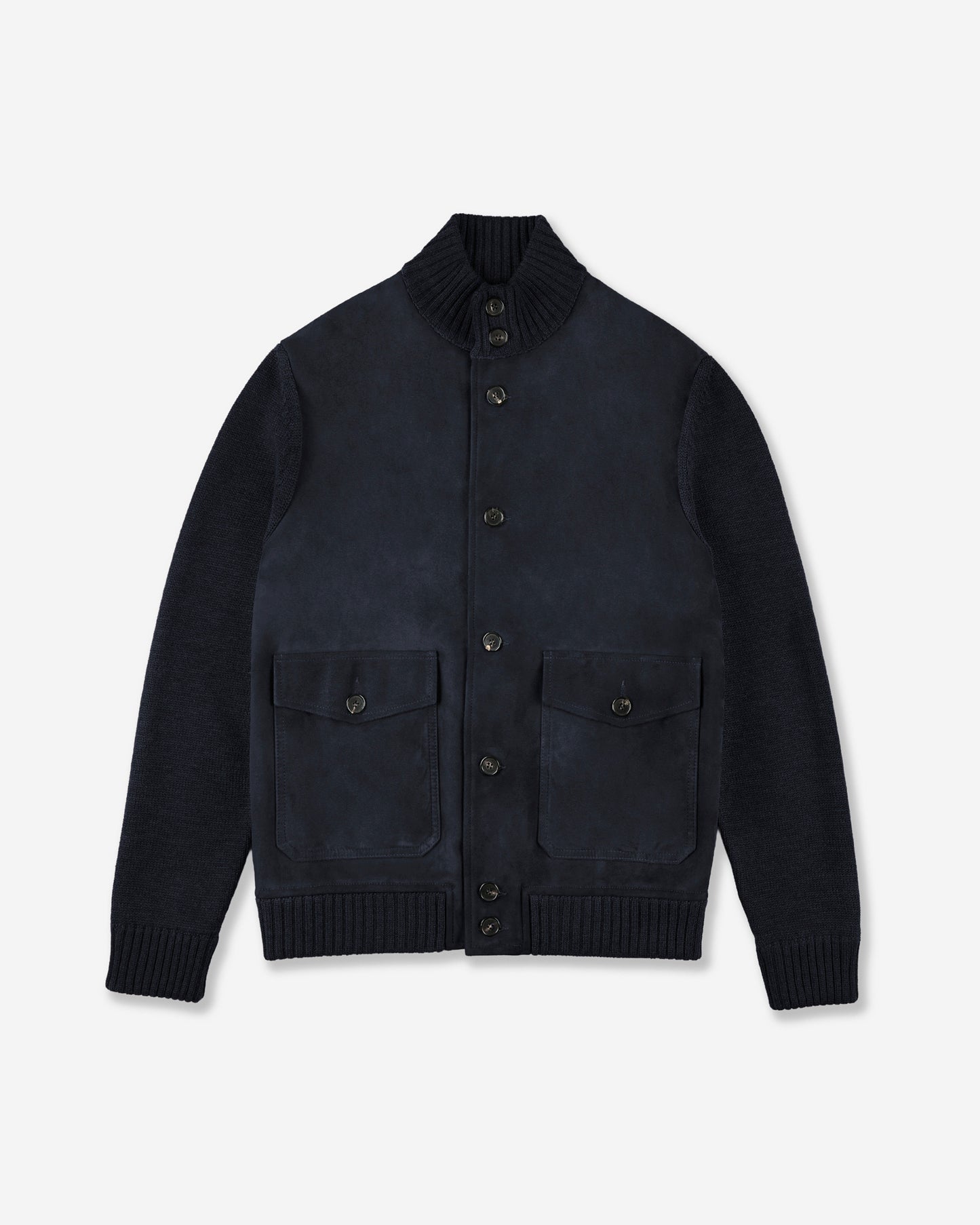 スエードとウール・スリムフィットブルゾン