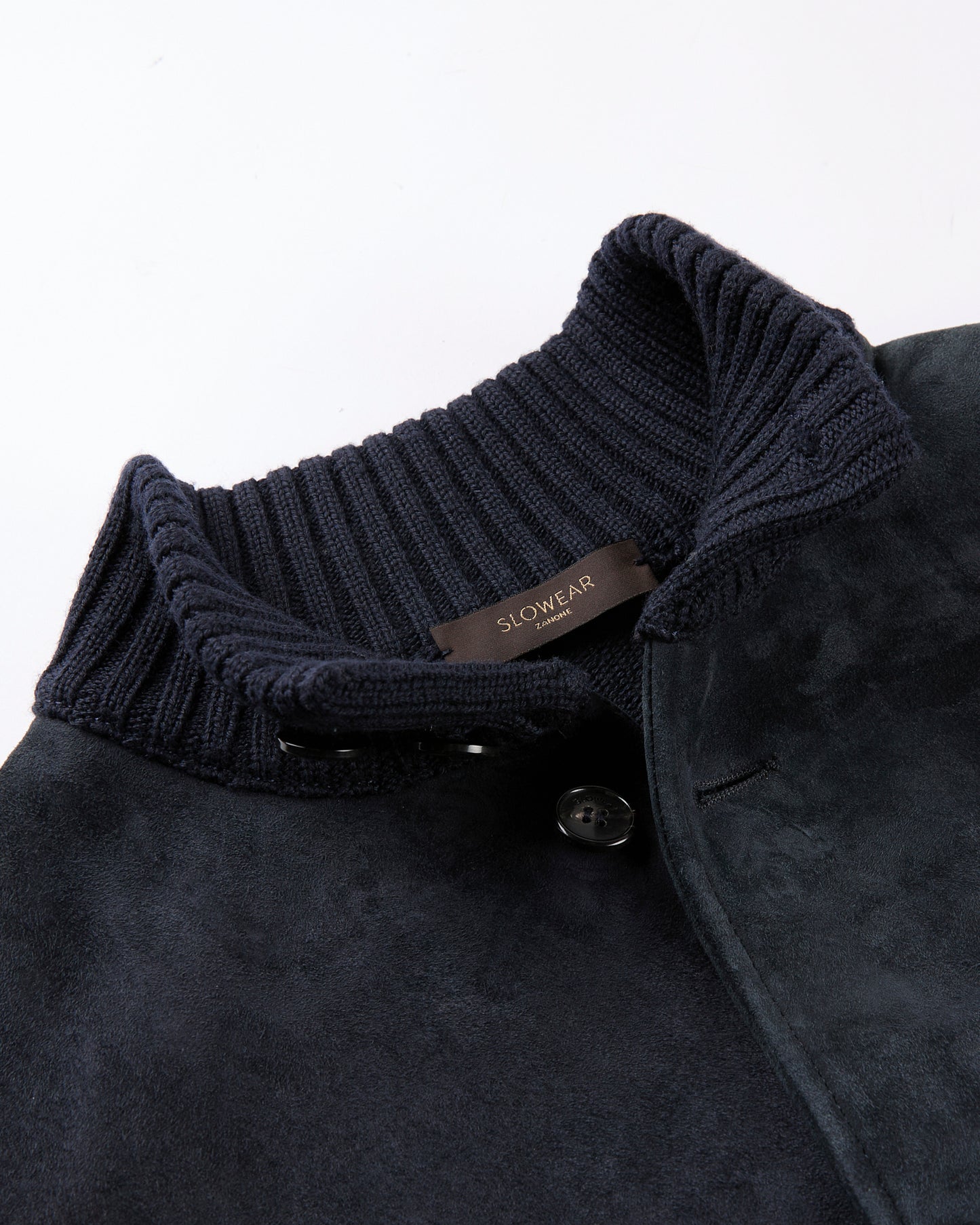 スエードとウール・スリムフィットブルゾン