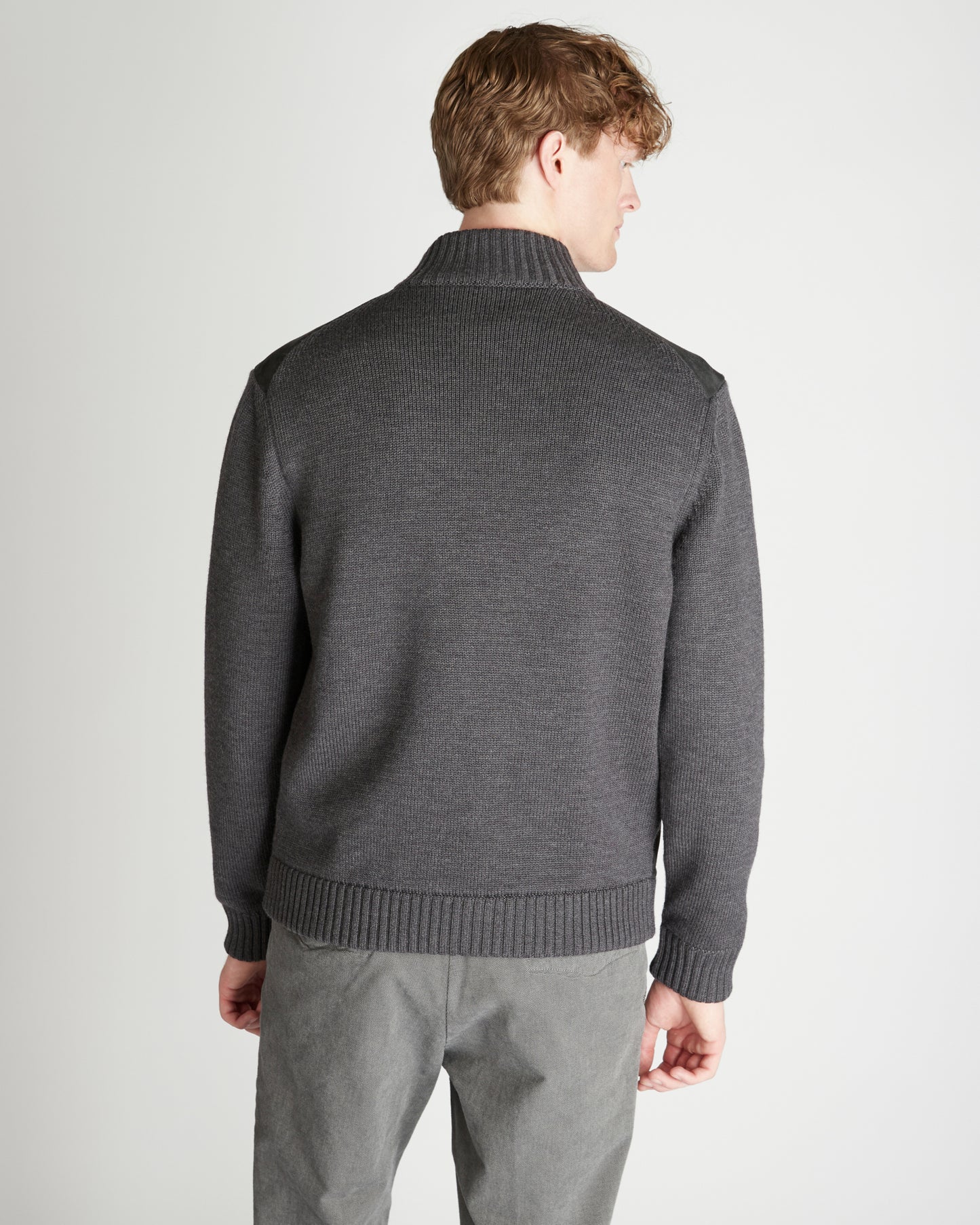 Giubbo slim fit in suede e lana