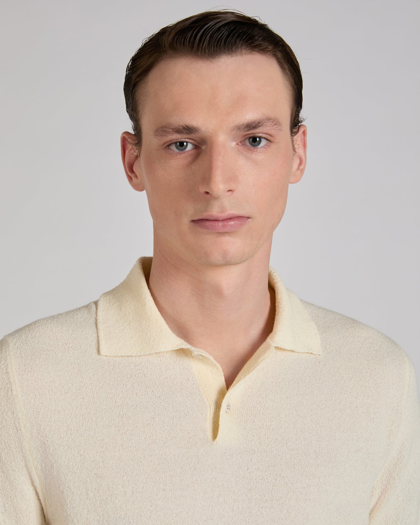 Poloshirt Slim Fit aus Baumwollbouclé