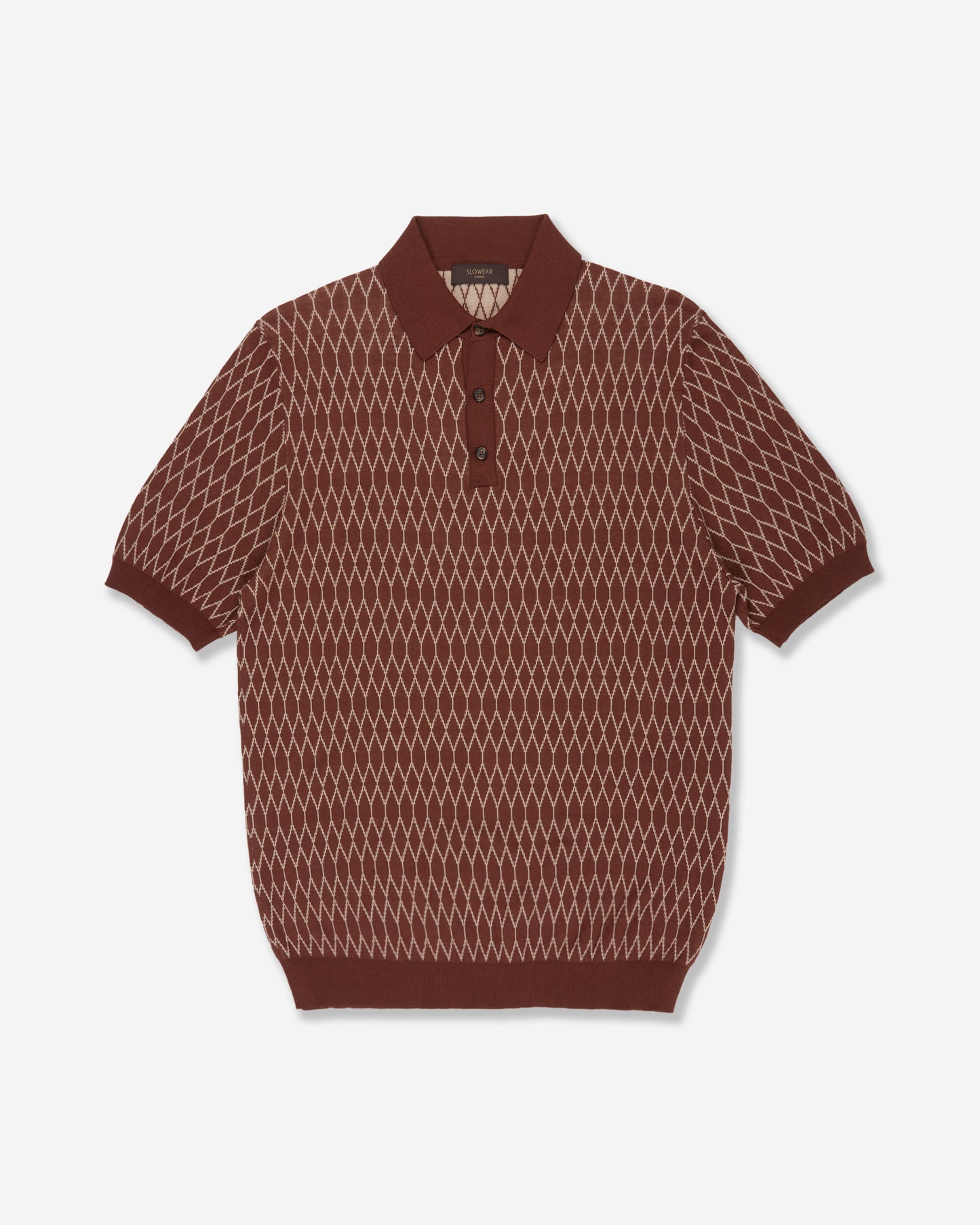 Slim fit cotton crepe polo shirt