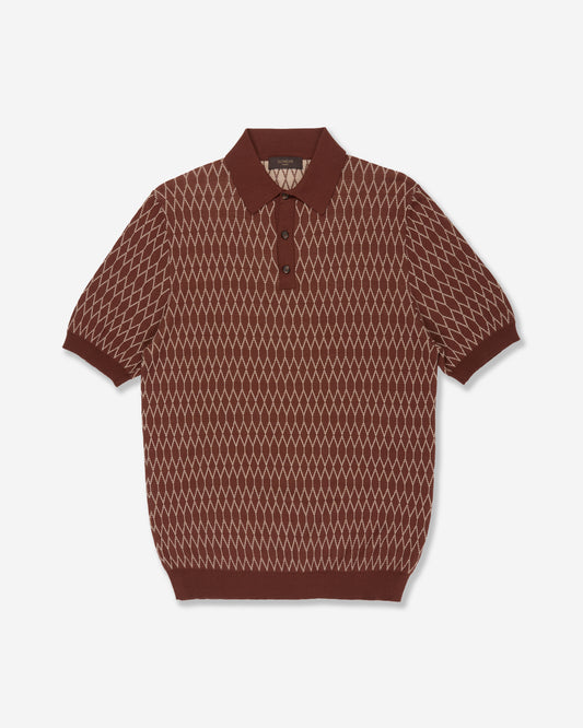 Slim fit cotton crepe polo shirt