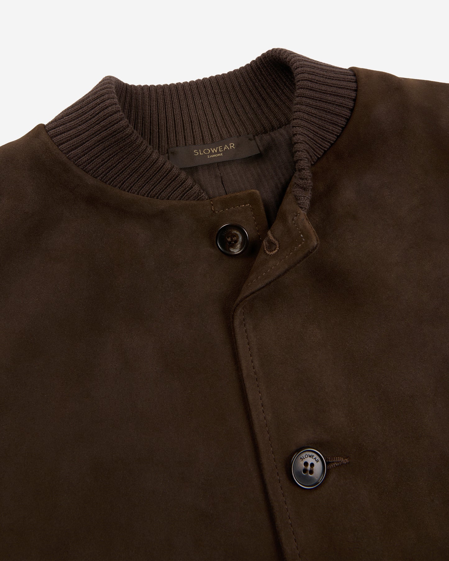 Bomber slim fit en cuir suédé et coton