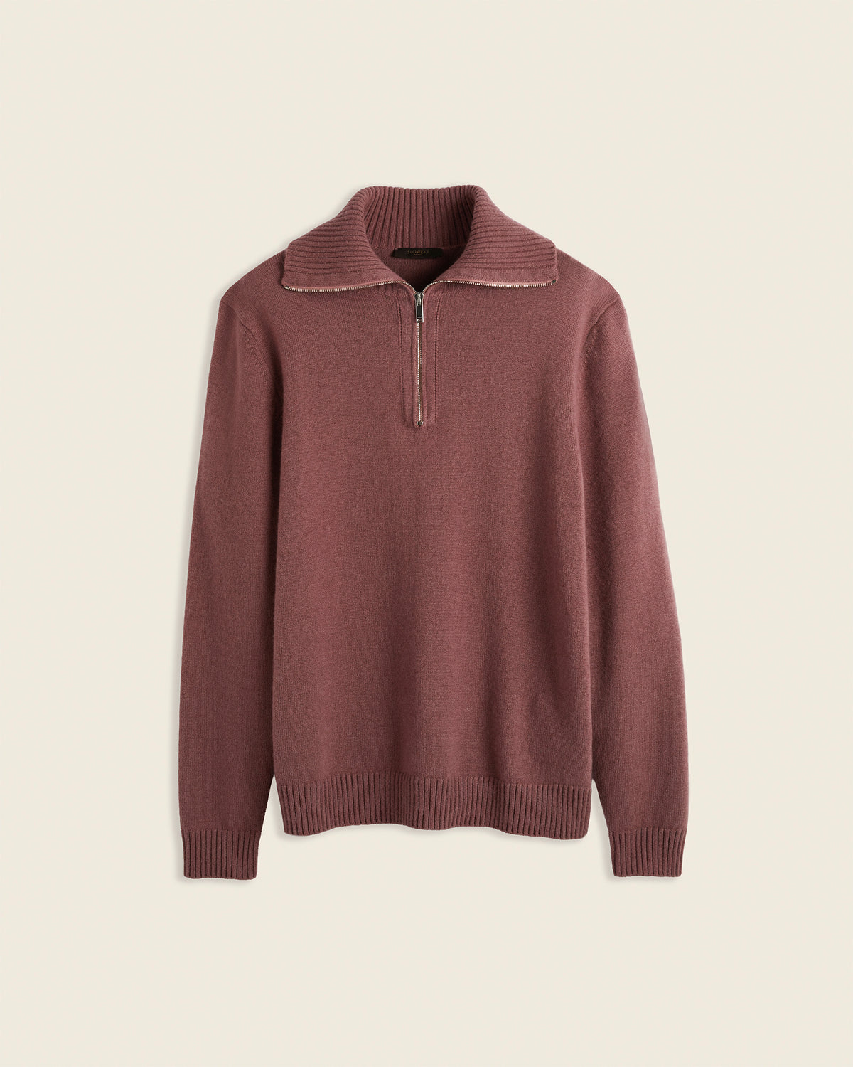 Maglia con zip slim fit in cashmere