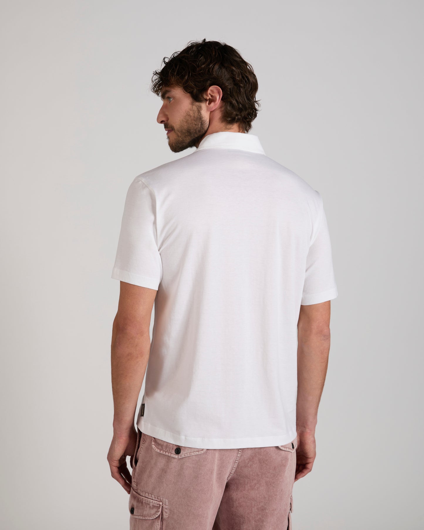 Slim fit cotton and silk jersey polo shirt