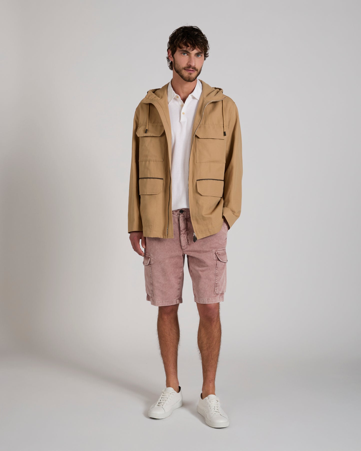 Slim fit cotton and silk jersey polo shirt