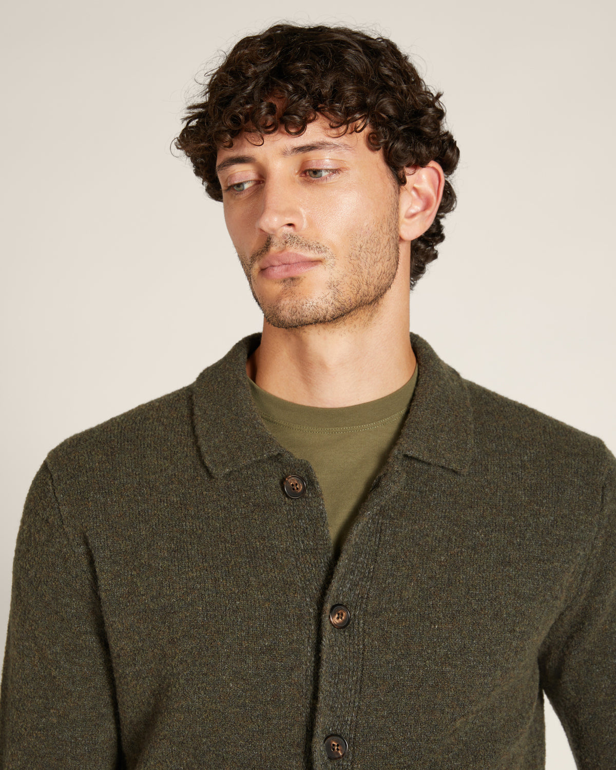 Bouclé-Overshirt aus Geelong-Wolle