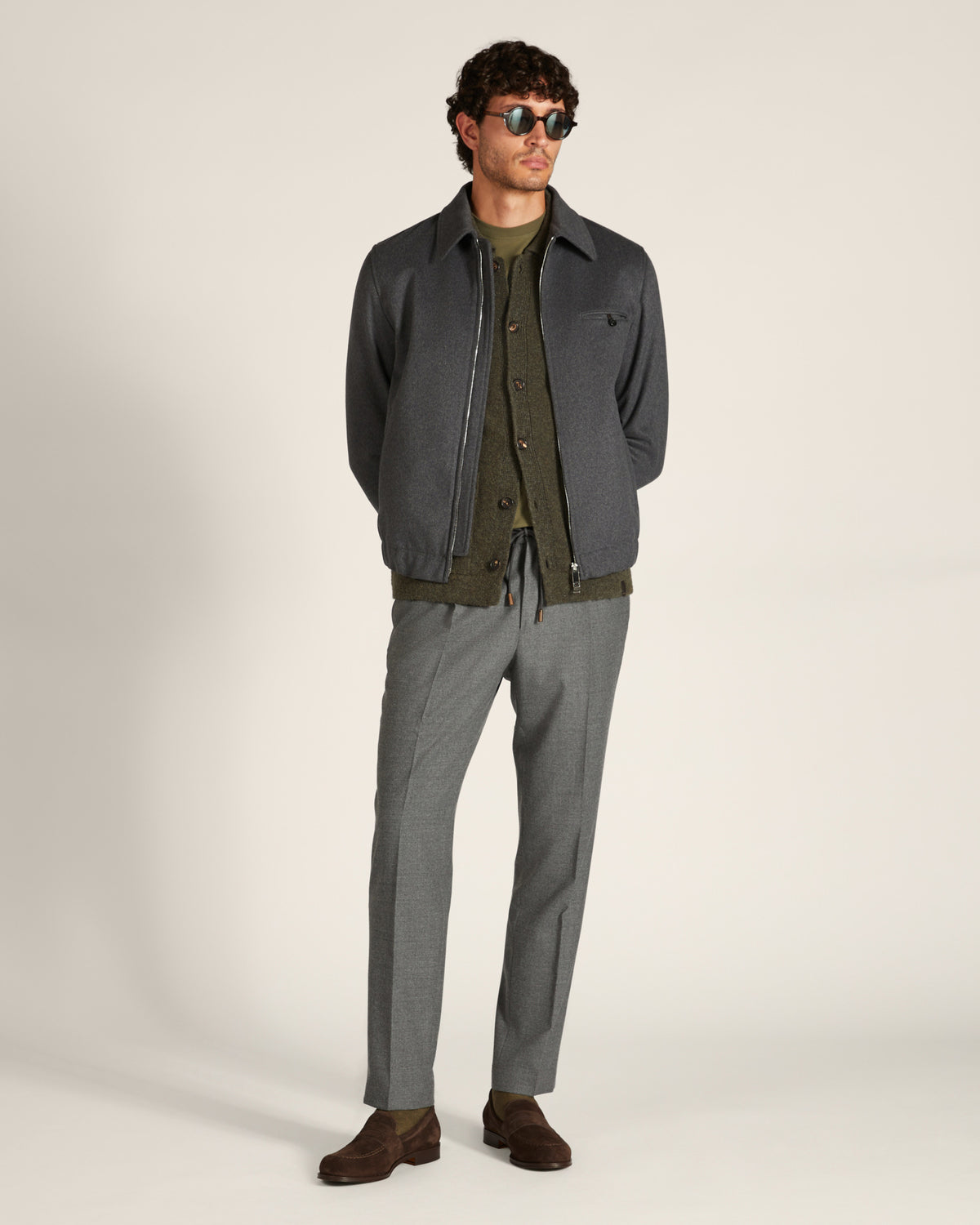 Bouclé-Overshirt aus Geelong-Wolle