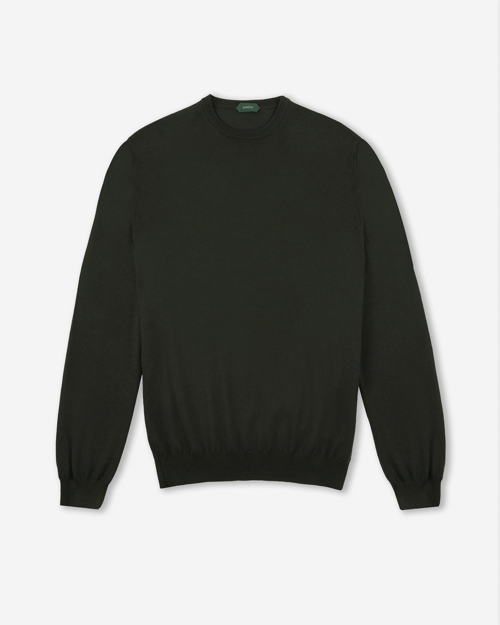 Zanone - Slim-fit crew-neck sweater in certified Flexwool - zanone green