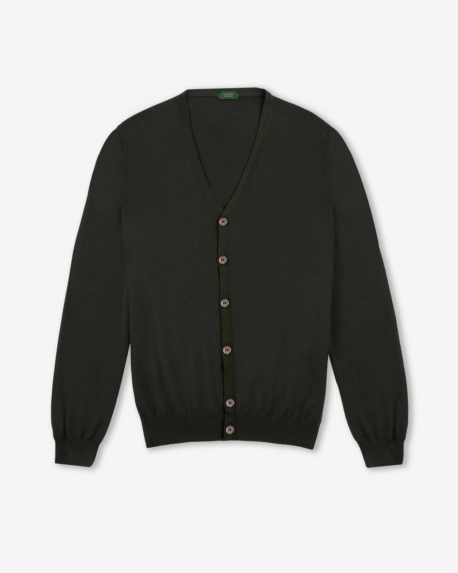 Zanone - Slim-fit cardigan in certified Flexwool - zanone green