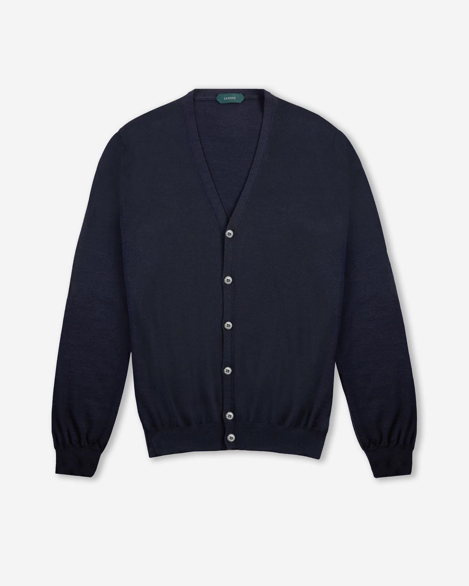 Zanone - Slim-fit cardigan in certified Flexwool - blue melange