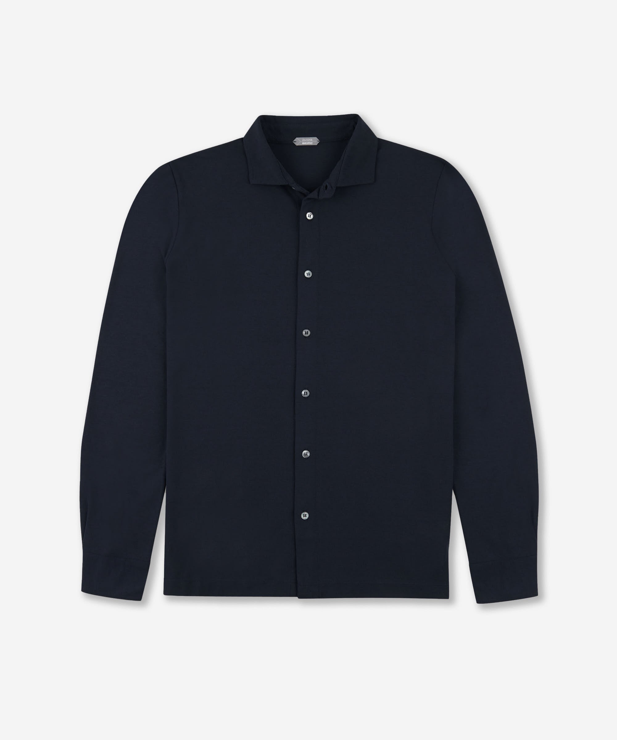 Zanone - Slim-fit organic IceCotton shirt - navy blue