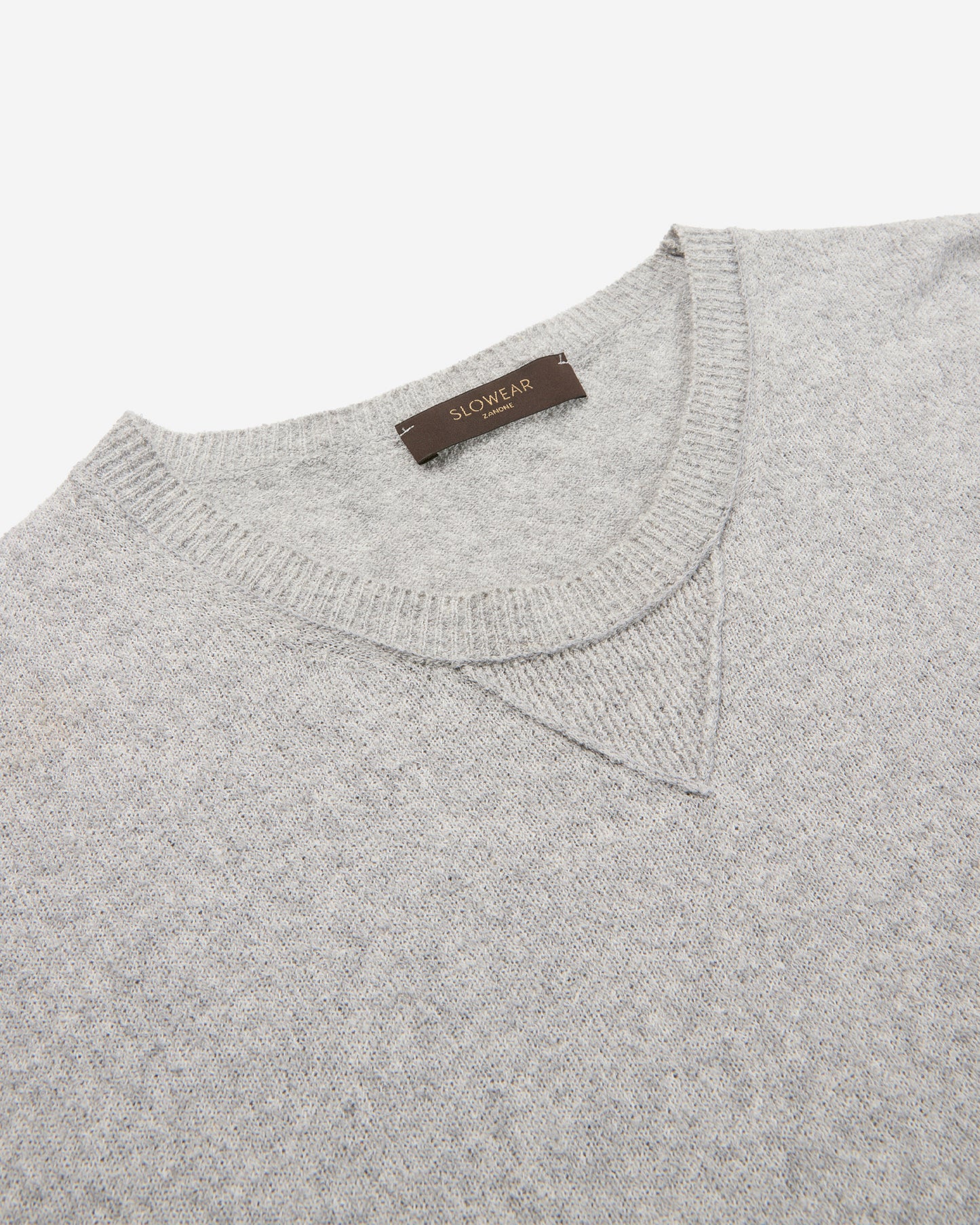 Slim fit cotton bouclé crew-neck jumper