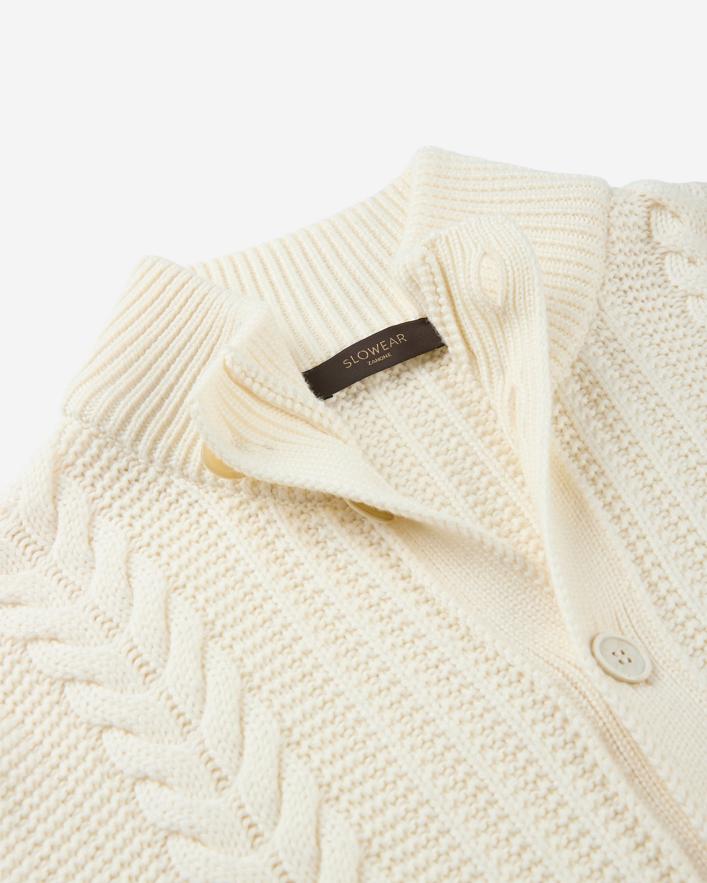 ウール・スリムフィットスタンドカラーカーディガン