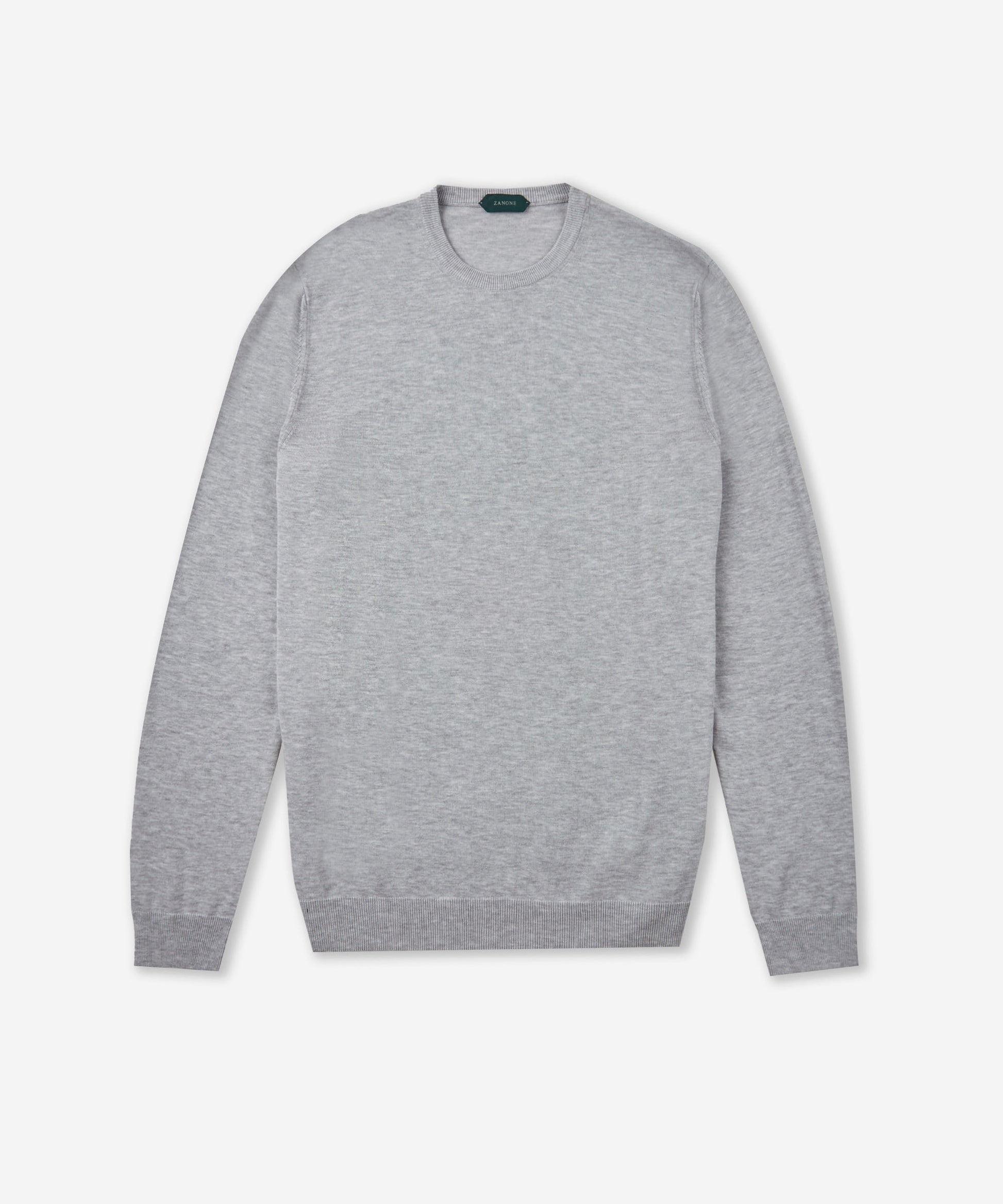 Zanone Slim-fit crew neck sweater in certified crêpe cotton