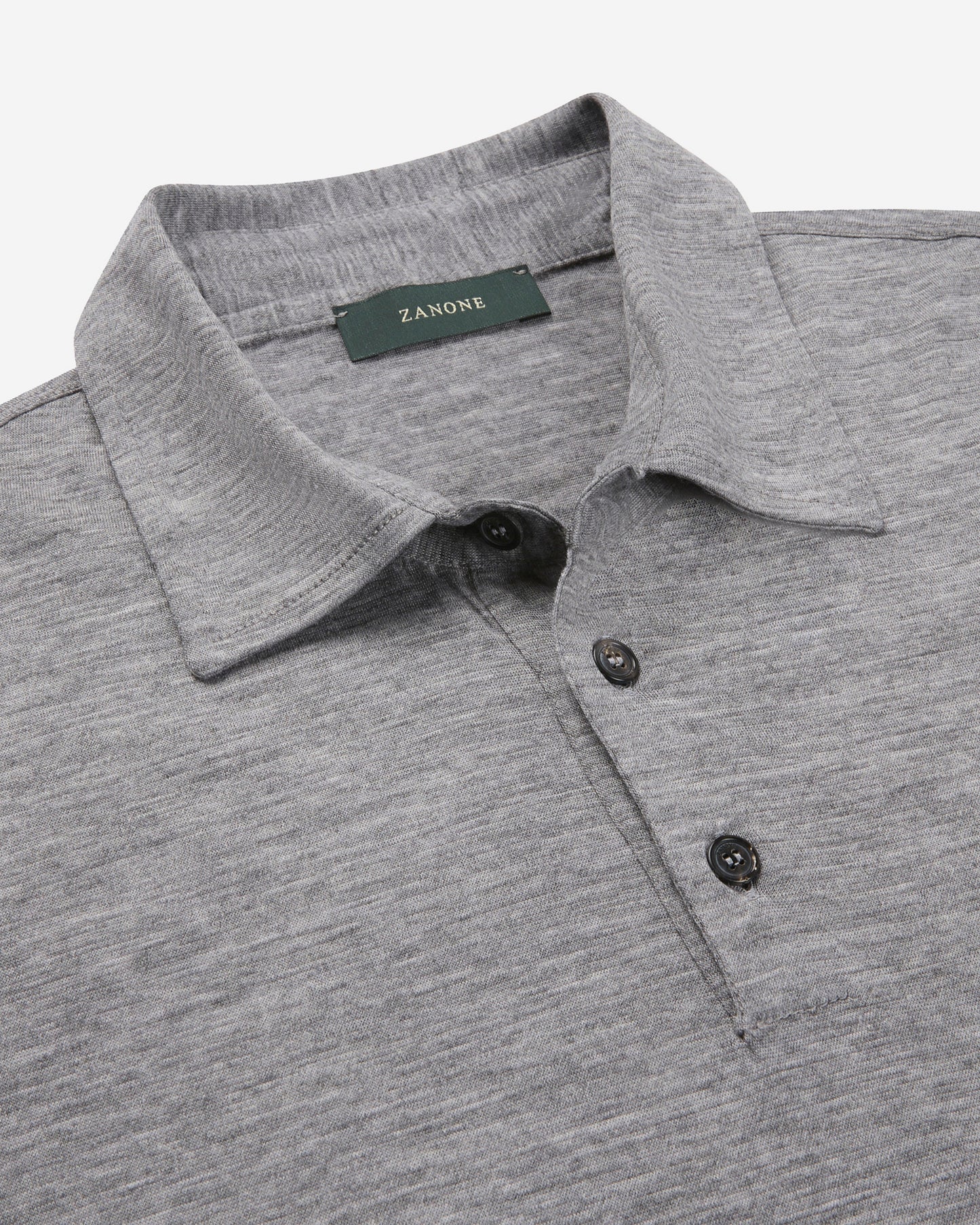 Slim-fit wool jersey polo shirt