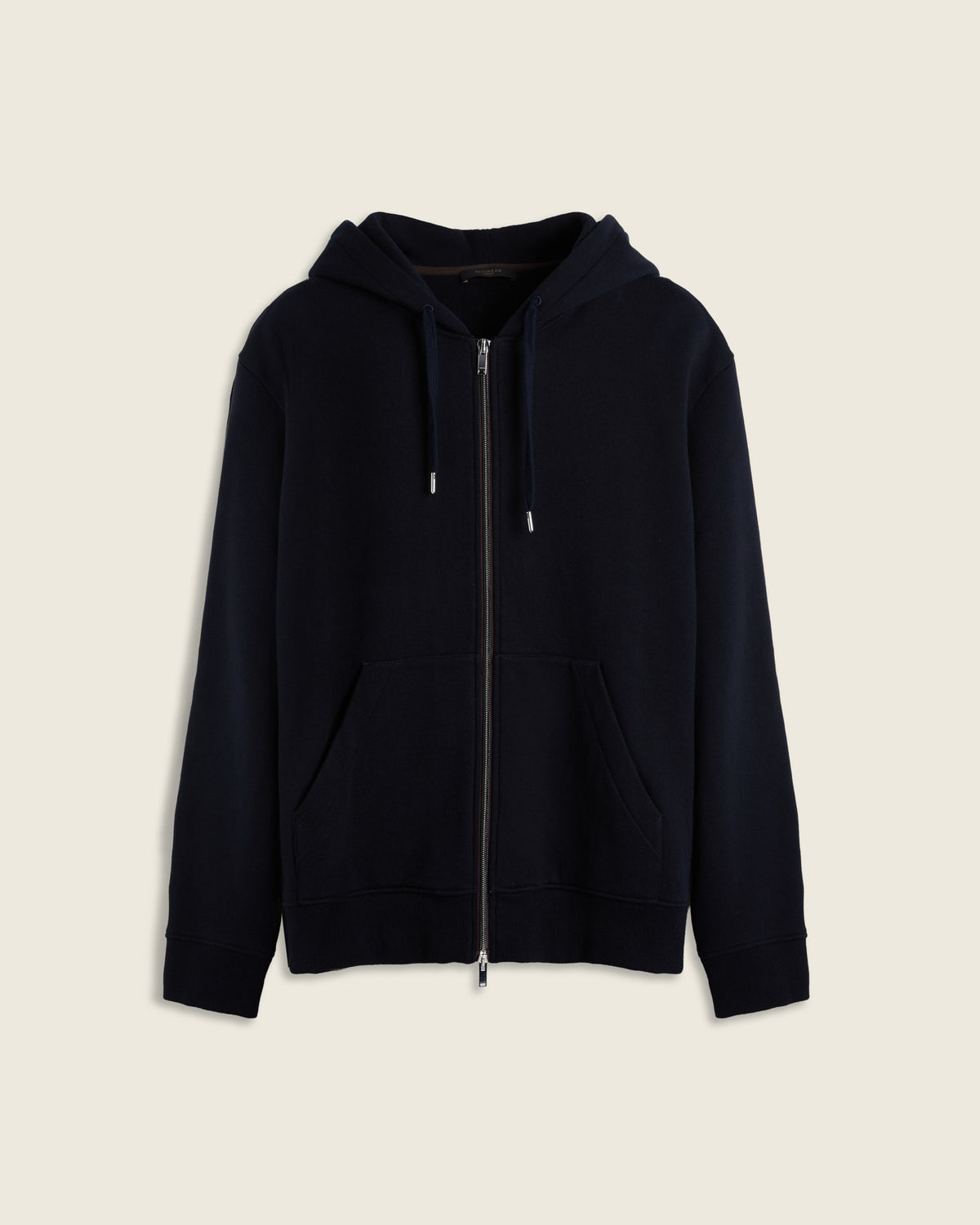Sweat à capuche zippé en coton et cachemire