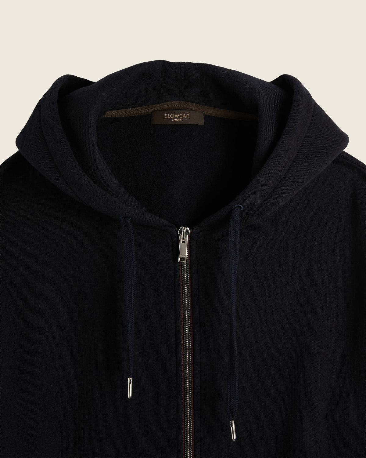 Sweat à capuche zippé en coton et cachemire