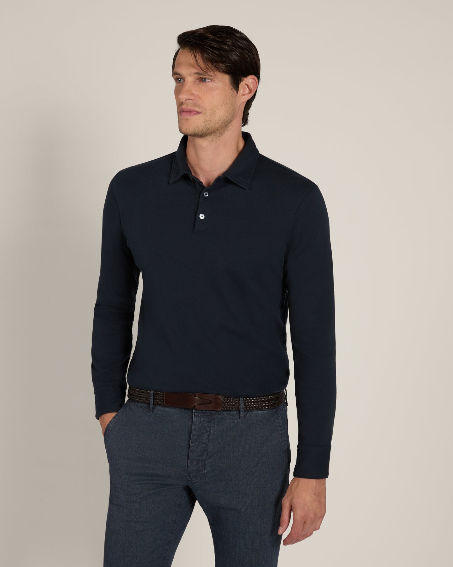 Interlock cotton polo shirt