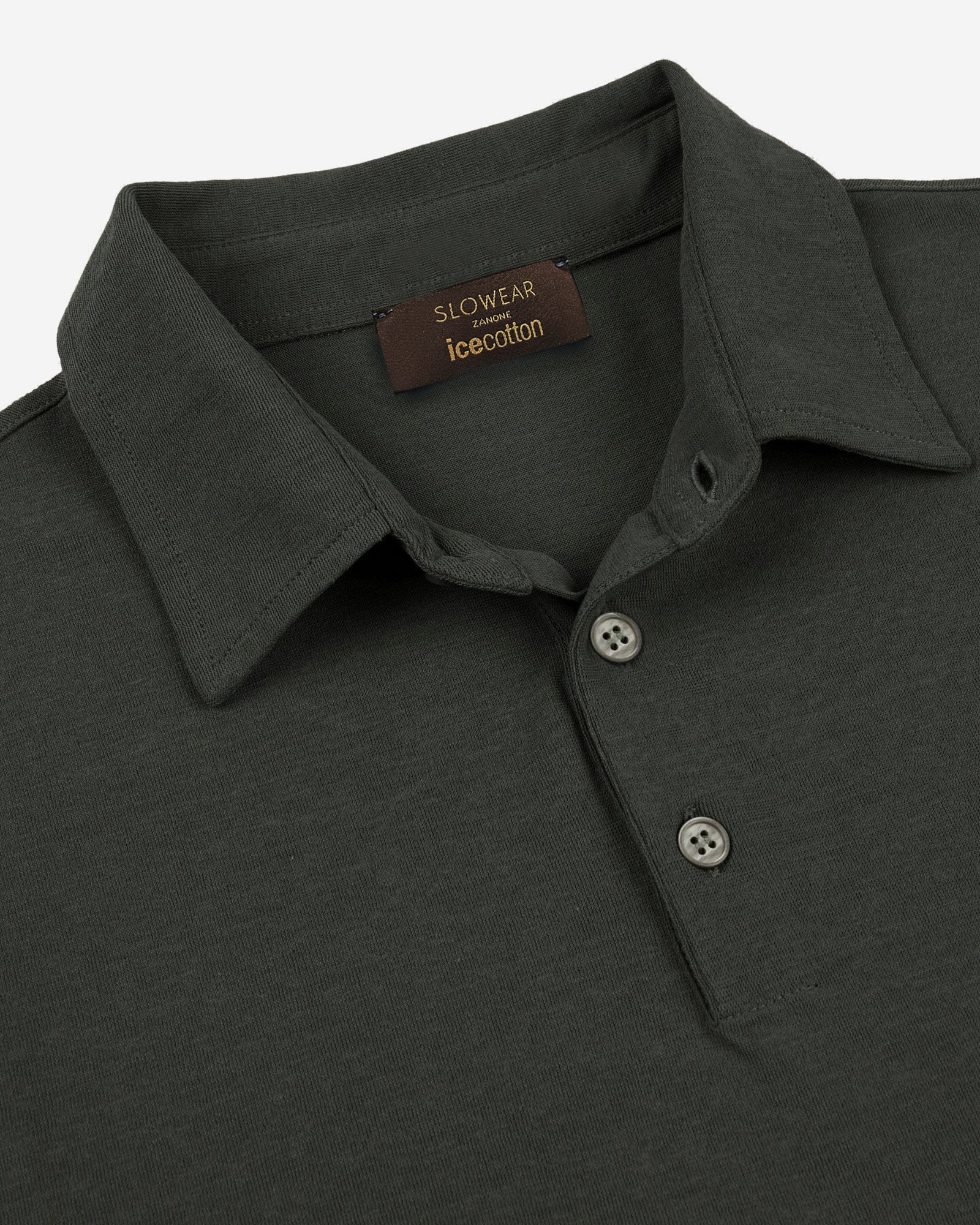 イタリア製 ZANONE Slowear オーガニックコットンポロシャツ Zanone - オーガニックアイスコットン・スリムフィットポロ - グリーン