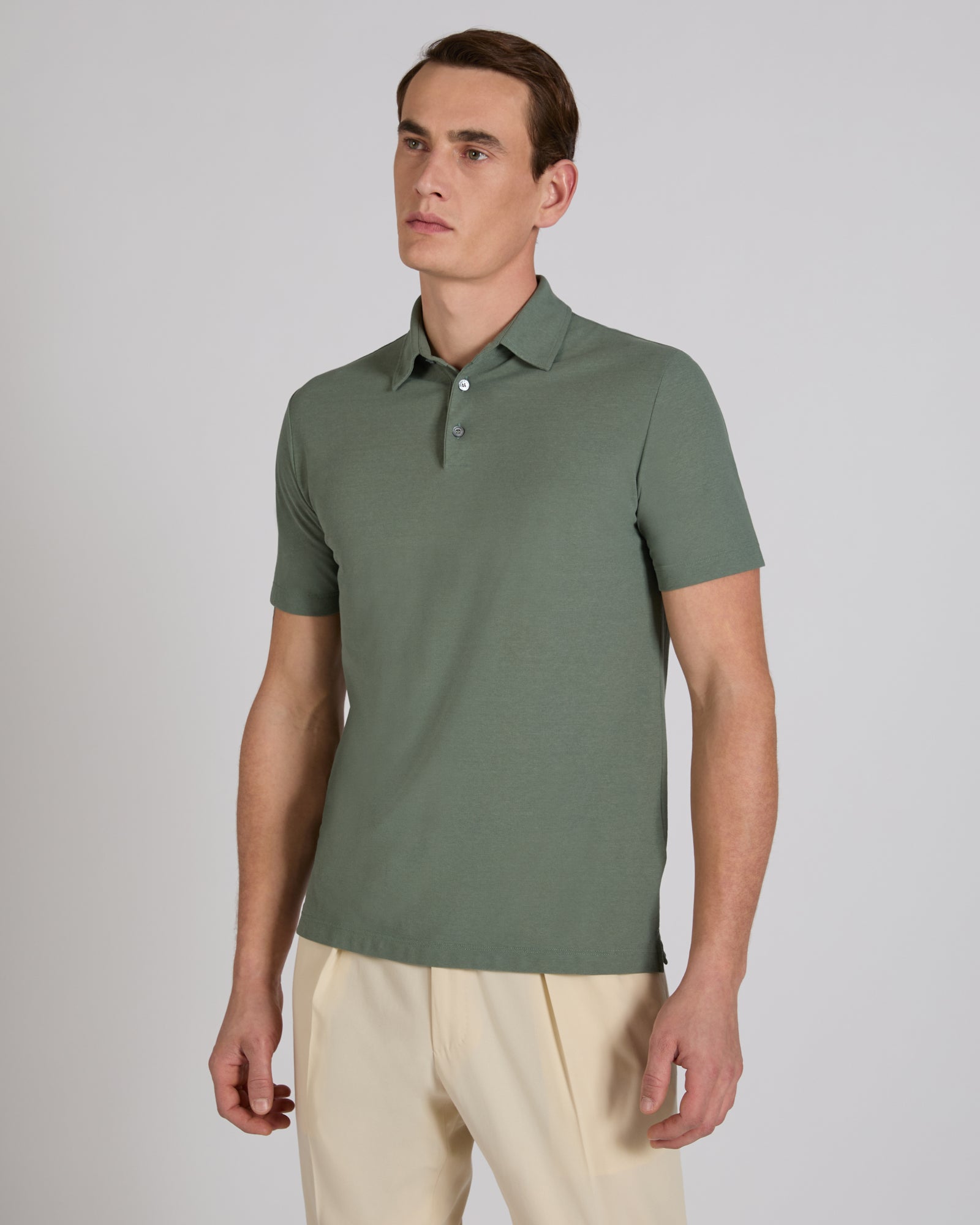 Zanone - Slim fit IceCotton polo shirt - military – Slowear