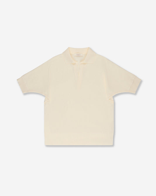 Regular fit cotton crêpe polo shirt