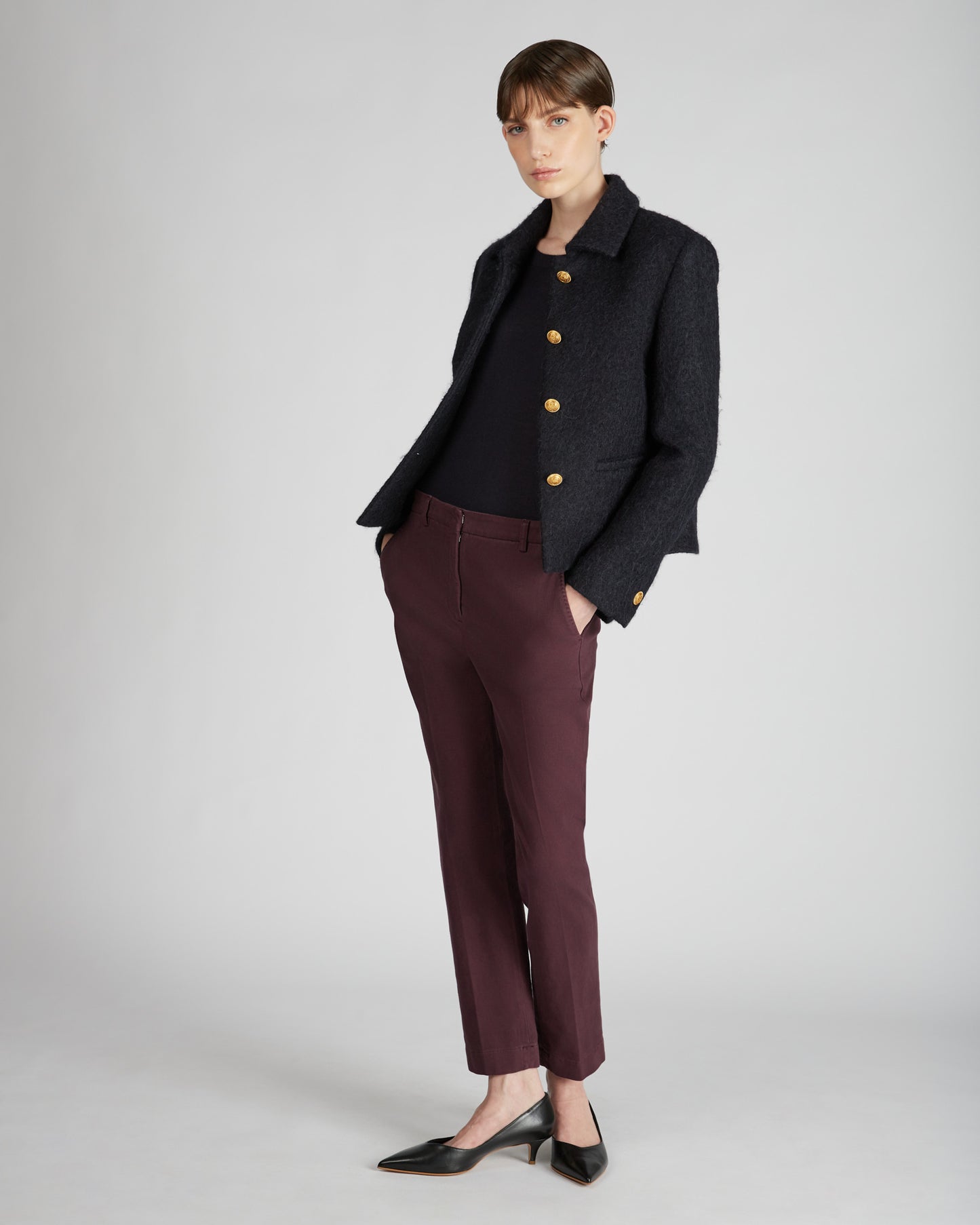 カシミアとシルク・レギュラーフィットクルーネック