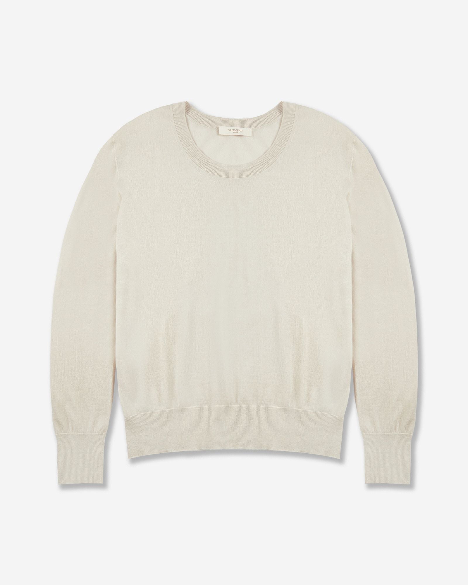 Regular fit crewneck sweater in cashmere and silk