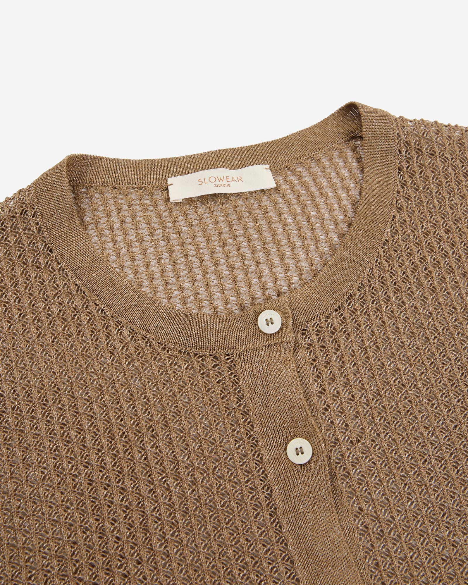 Zanone - Regular fit viscose cardigan - dark beige