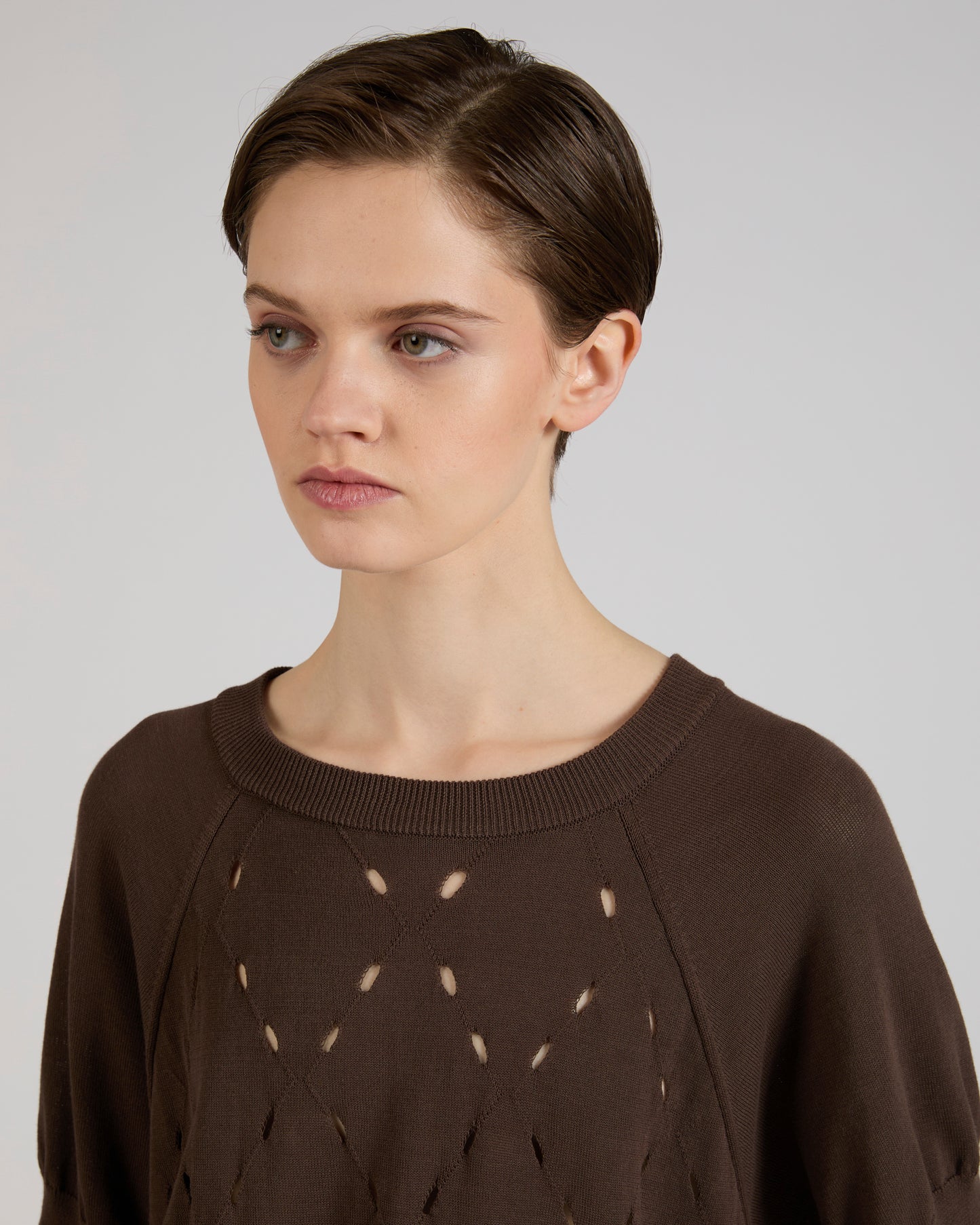 Regular fit crêpe cotton jumper