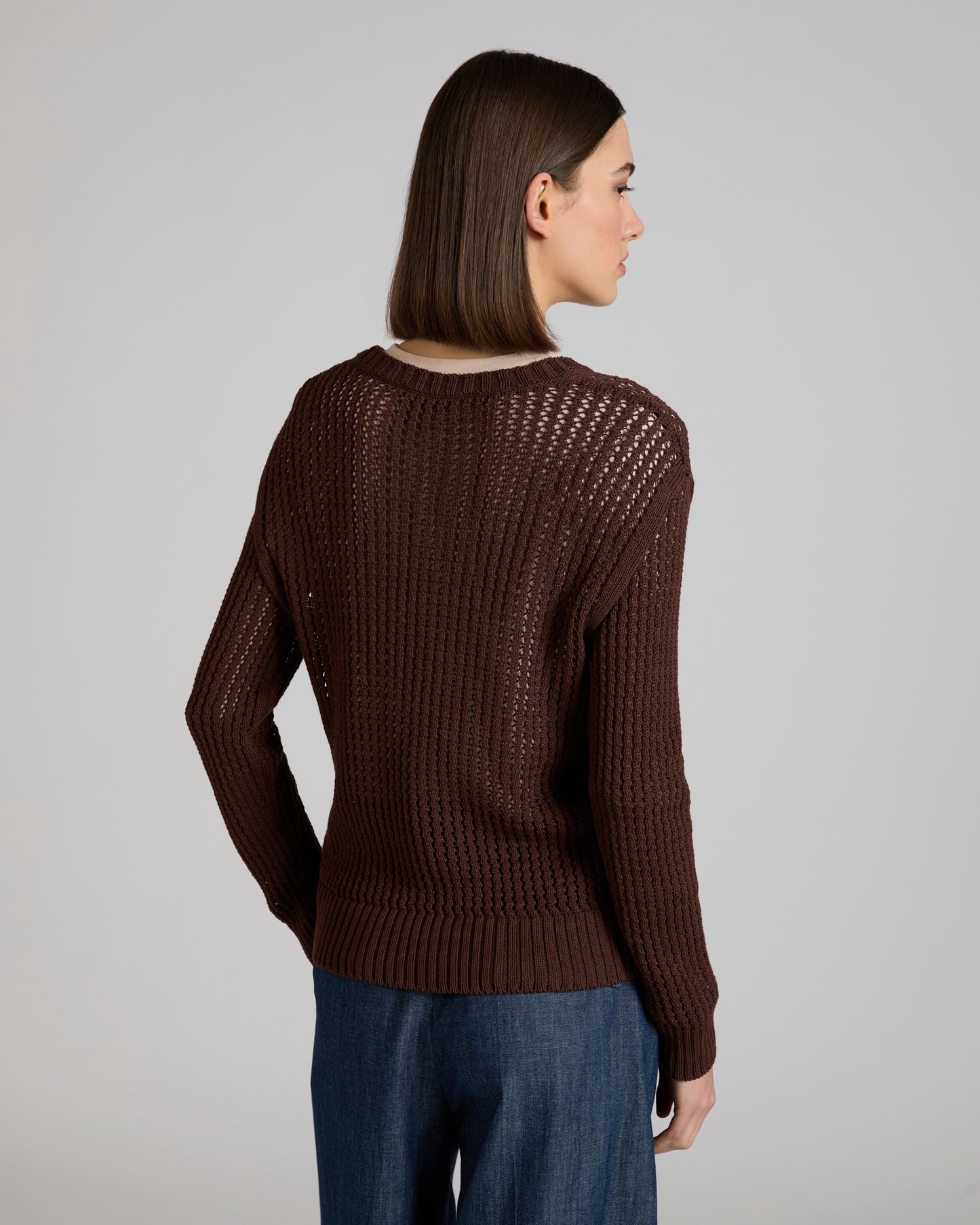 Regular fit cotton crew neck jumper