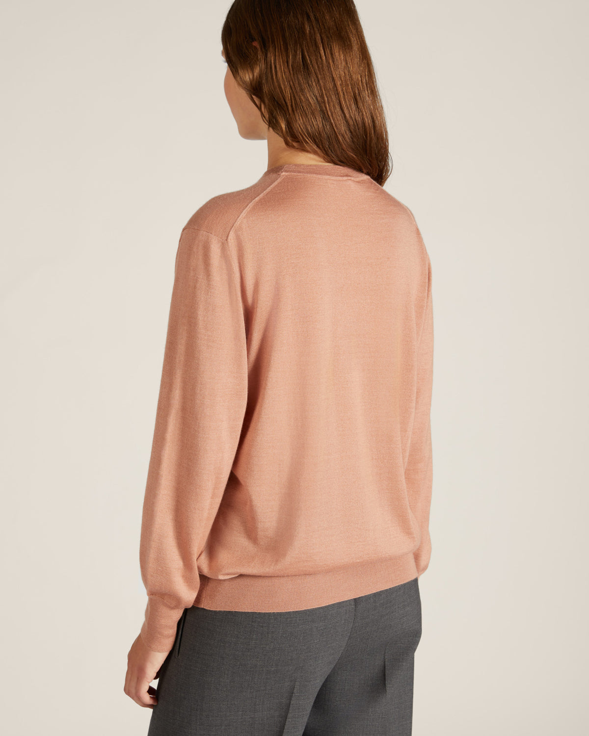 Pull ras-du-cou coupe slim en cachemire et soie