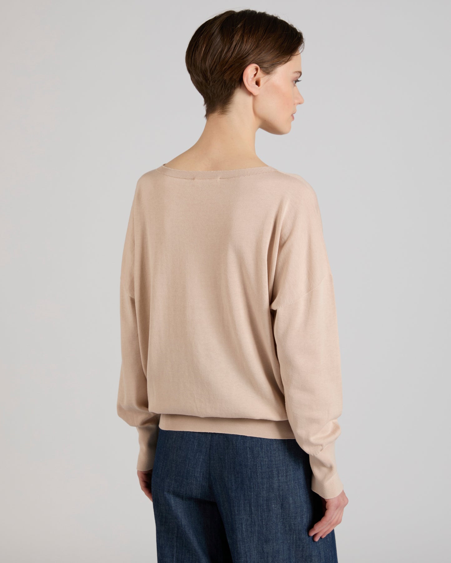 Oversized cotton and silk jumper