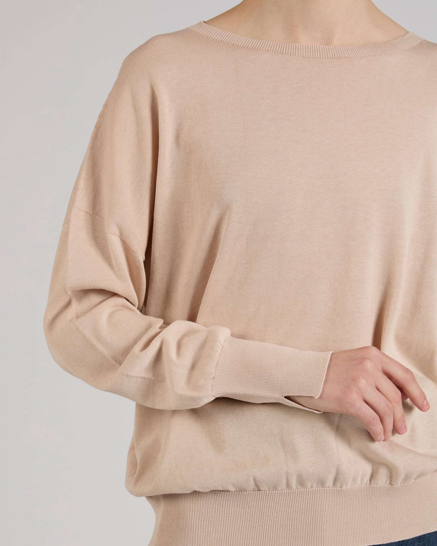 Oversized cotton and silk jumper