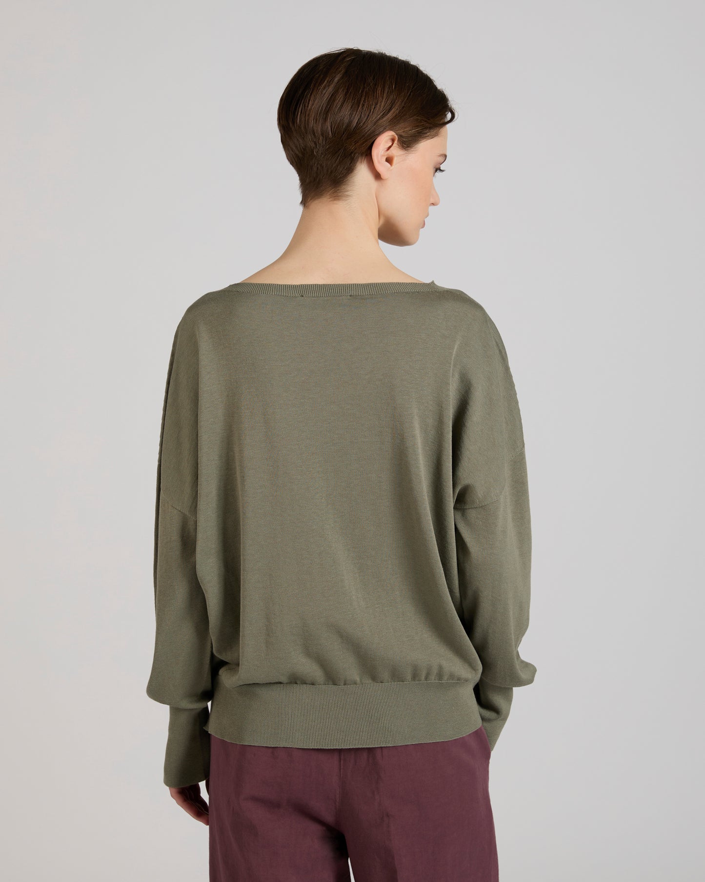 Oversized cotton and silk jumper