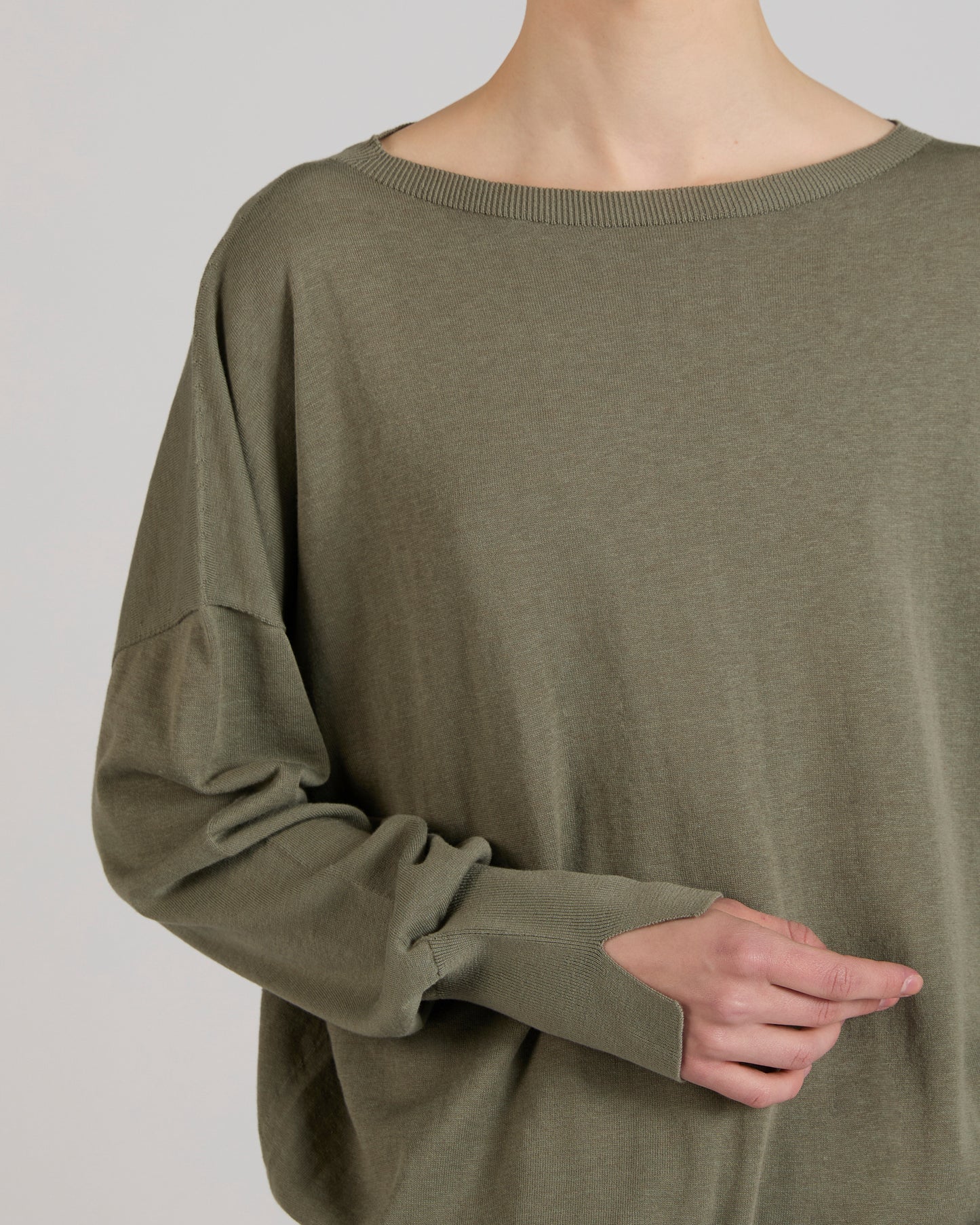 Oversized cotton and silk jumper
