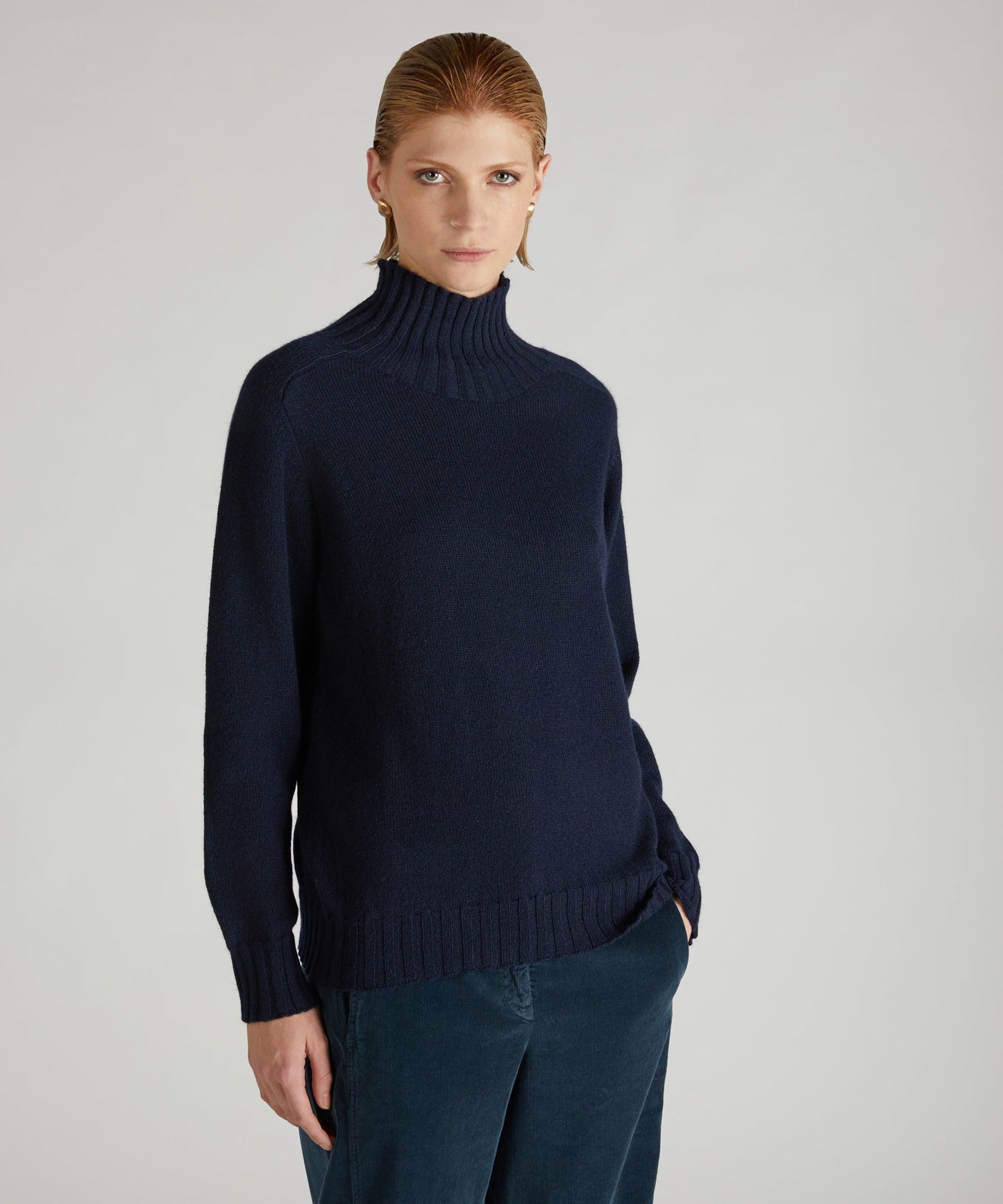 Wool and Angora mock neck sweater
