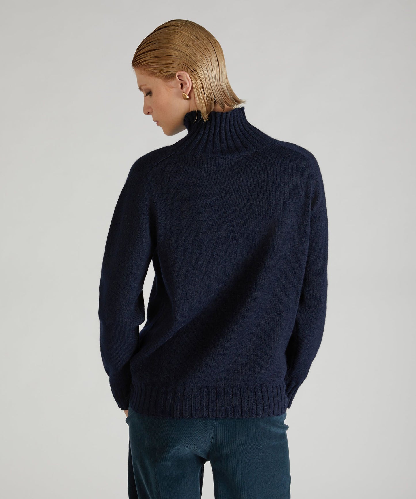 Wool and Angora mock neck sweater
