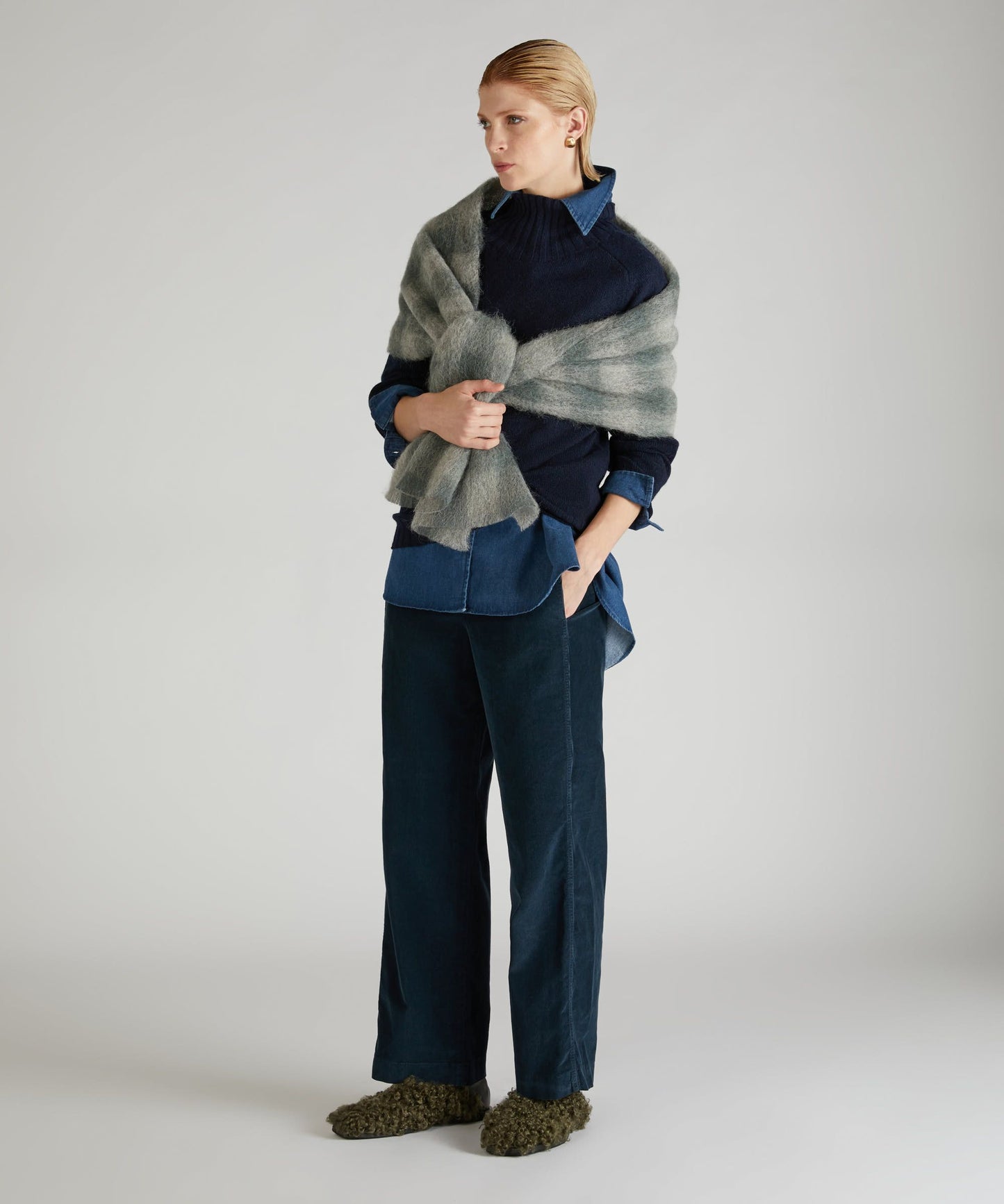 Wool and Angora mock neck sweater