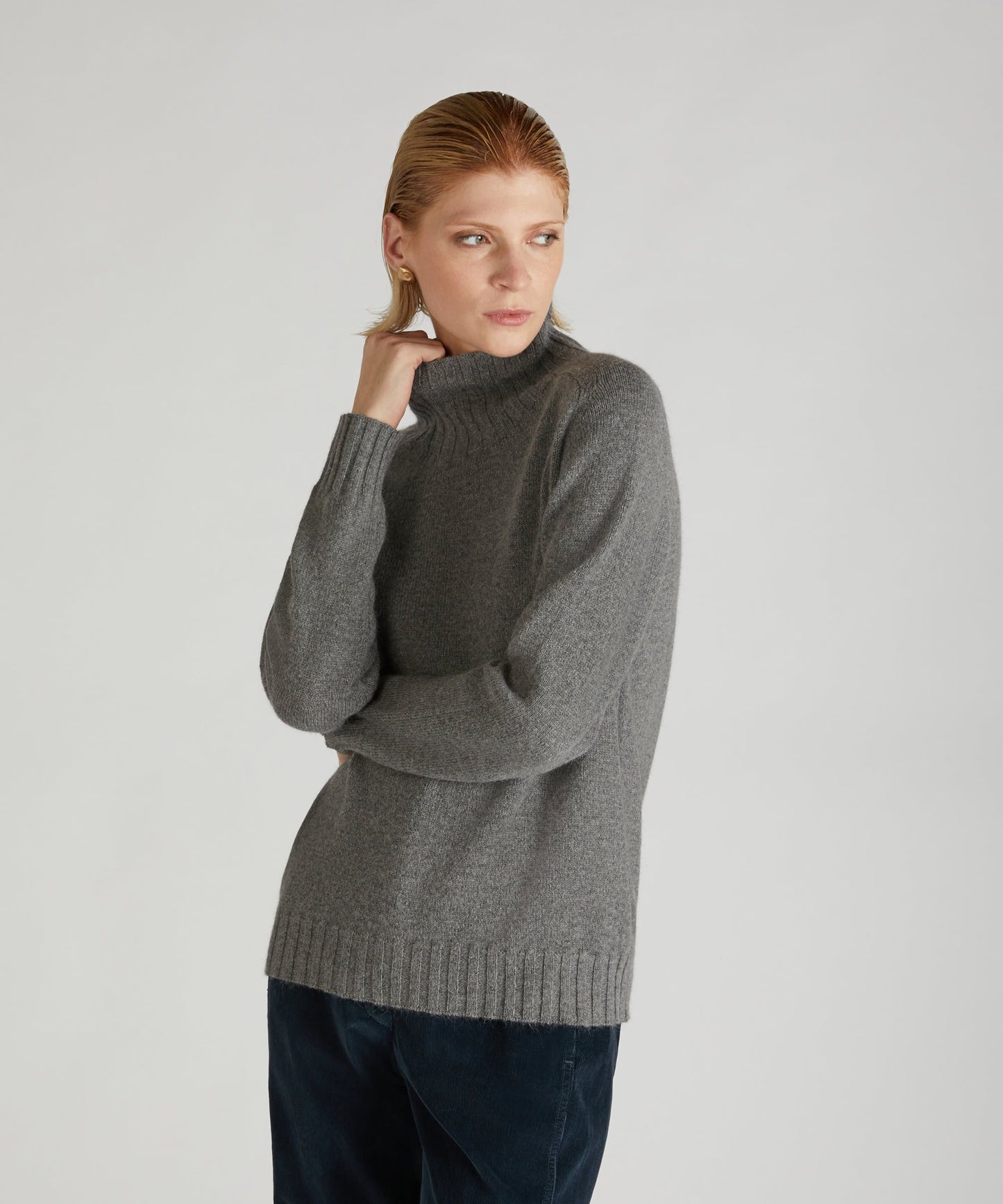 Wool and Angora mock neck sweater